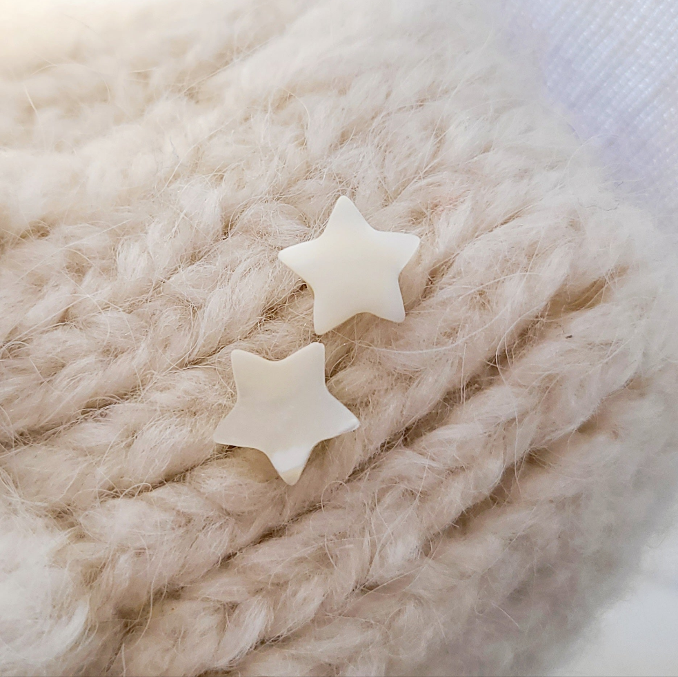 White Shell Star Earrings