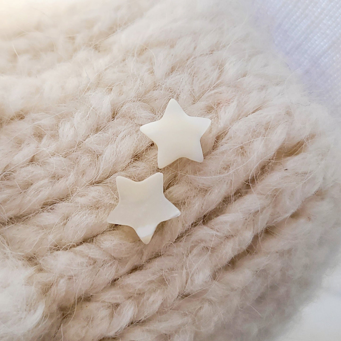 White Shell Star Earrings