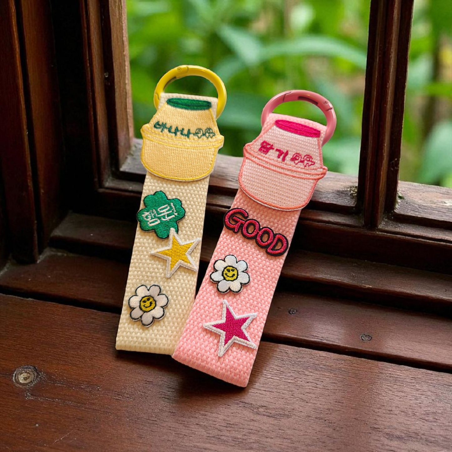 Strawberry and Banana keychain Charm