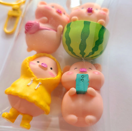 Clear Bag With Cuties Keychain Charm