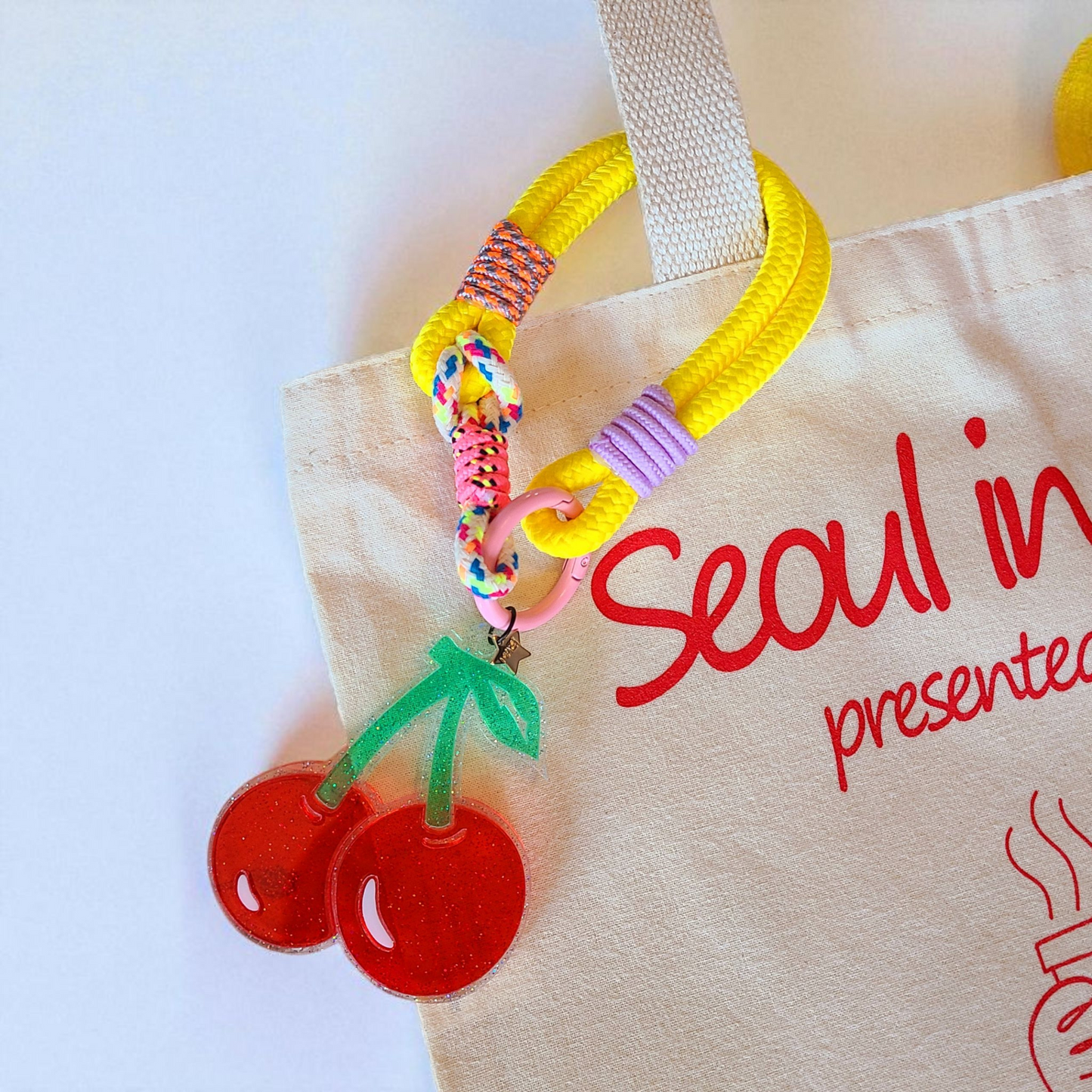 Cherry With Rope Charm Korean Keychain