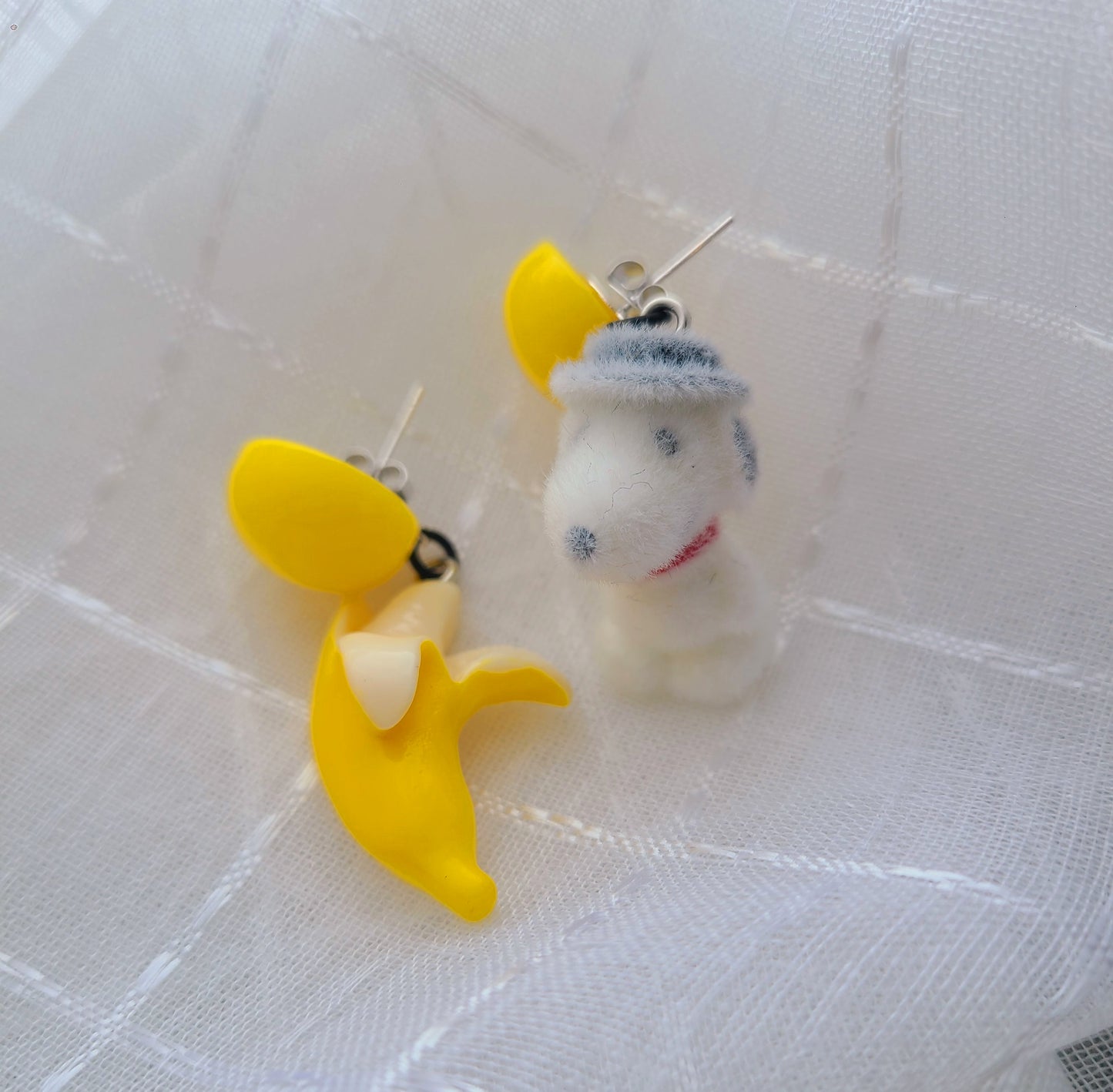Banana and Snoopy Earrings