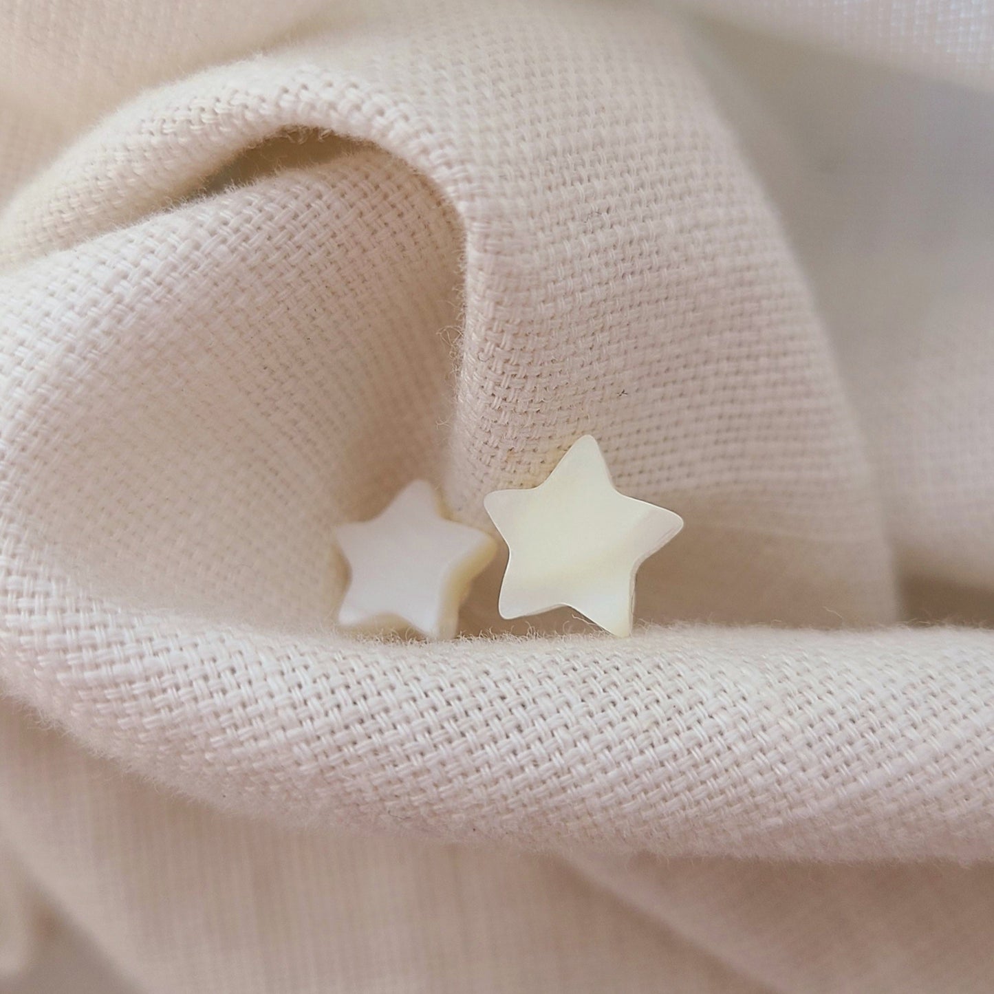 White Shell Star Earrings