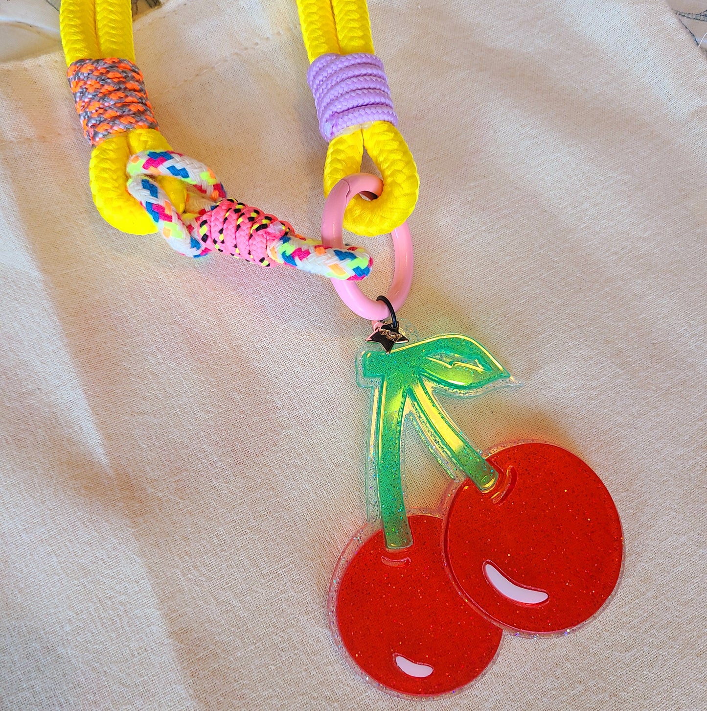 Cherry With Rope Charm Korean Keychain
