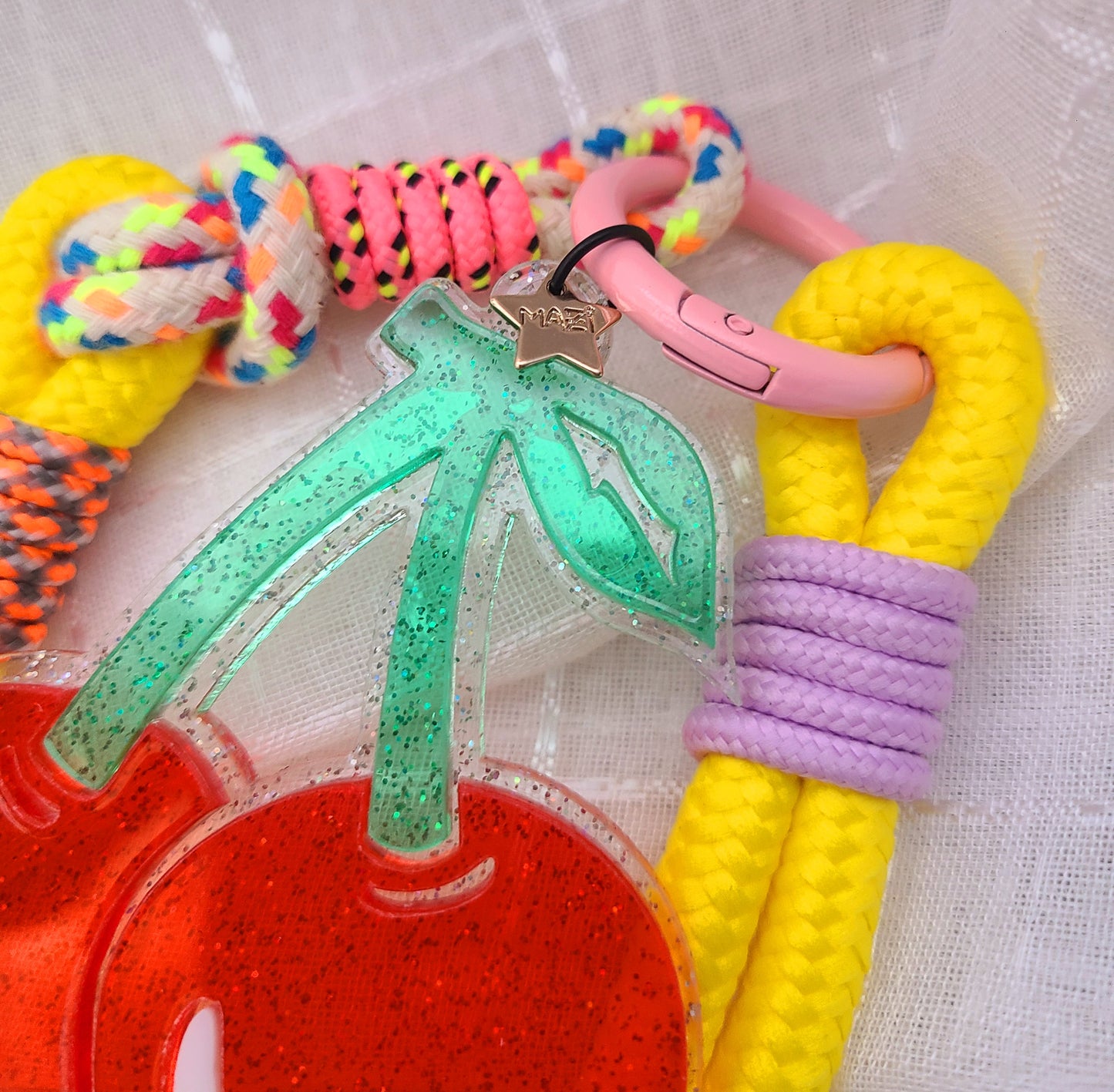 Cherry With Rope Charm Korean Keychain
