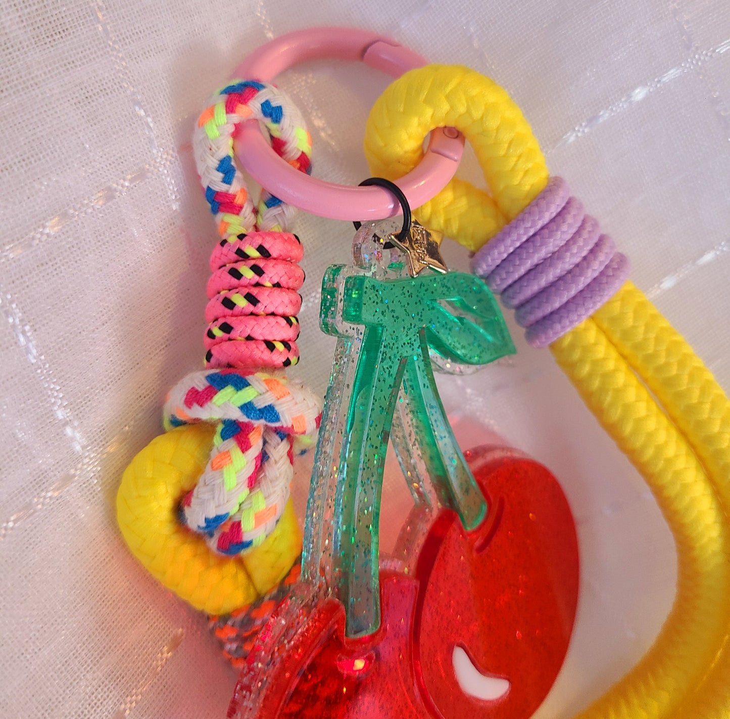 Cherry With Rope Charm Korean Keychain