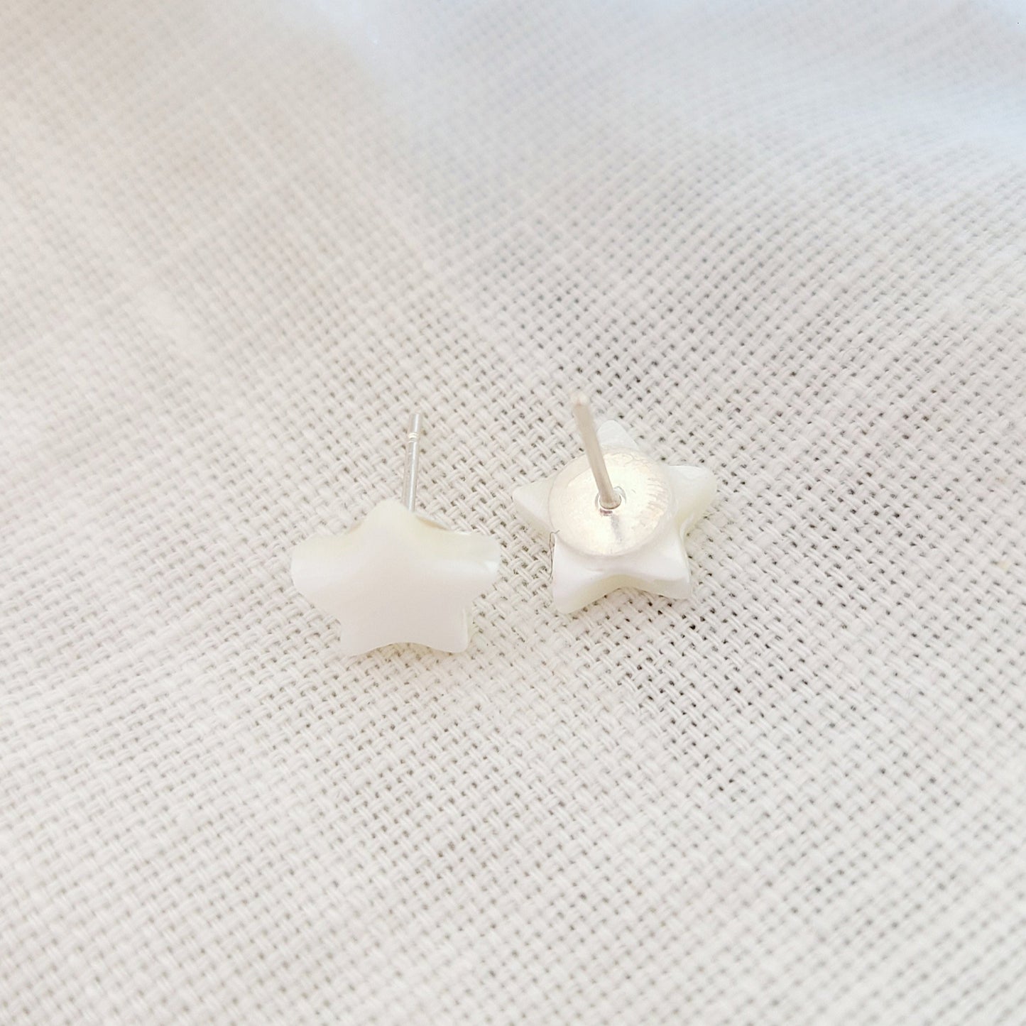 White Shell Star Earrings
