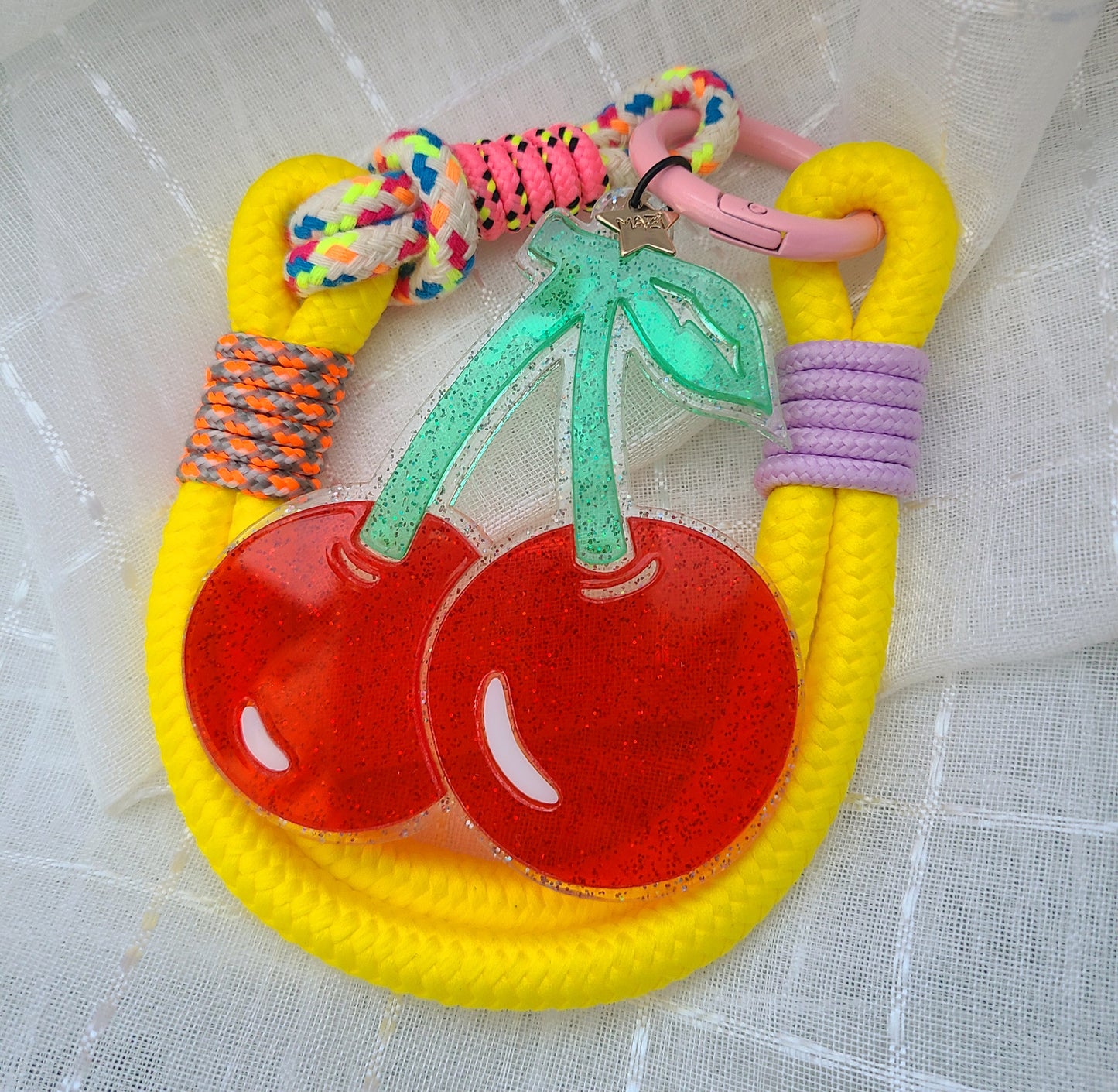 Cherry With Rope Charm Korean Keychain