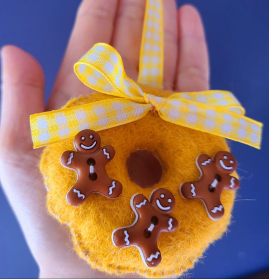 Christmas Handmade Wool Mini Wreath Ornament