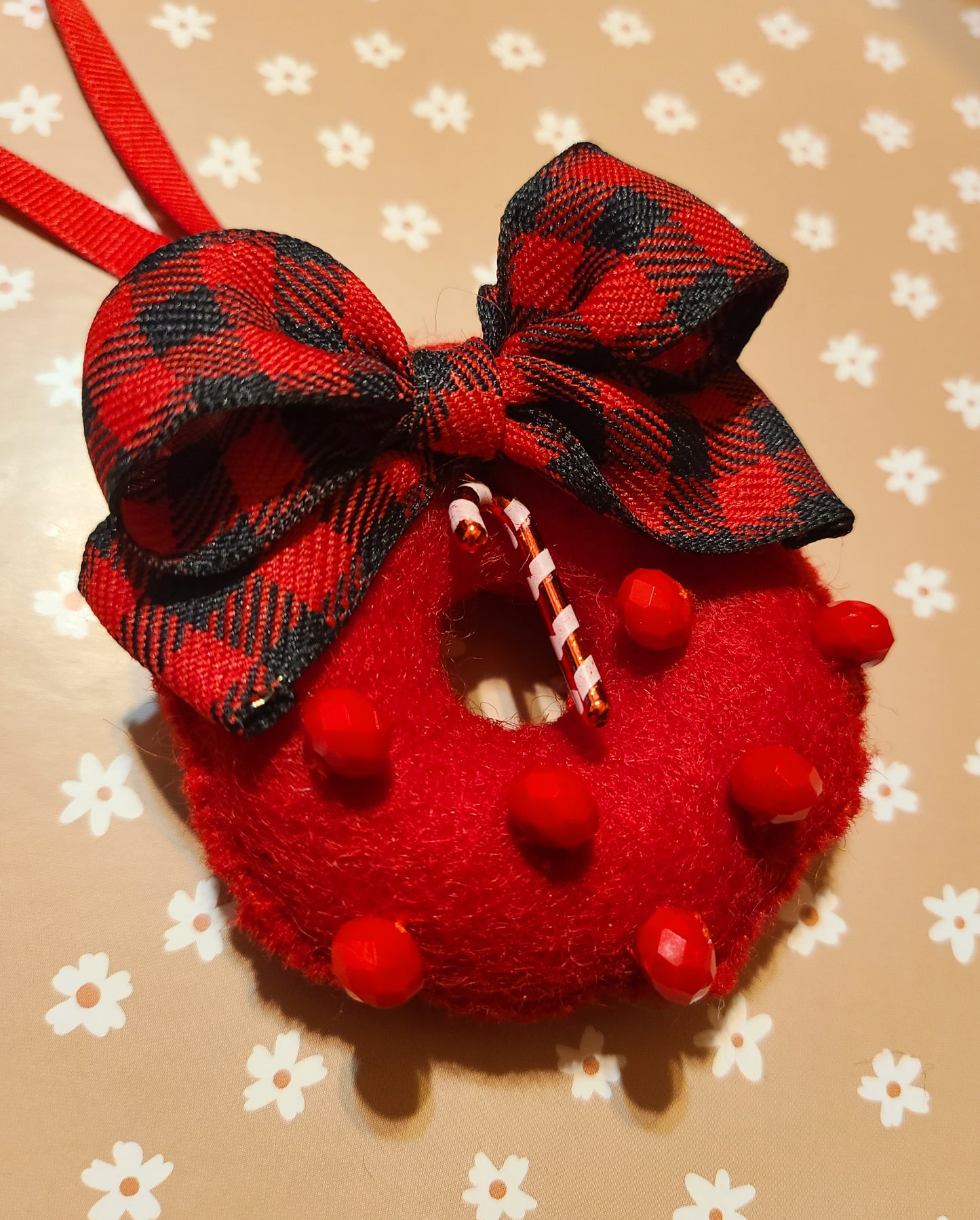 Handmade Wool Felt Wreath Ornament