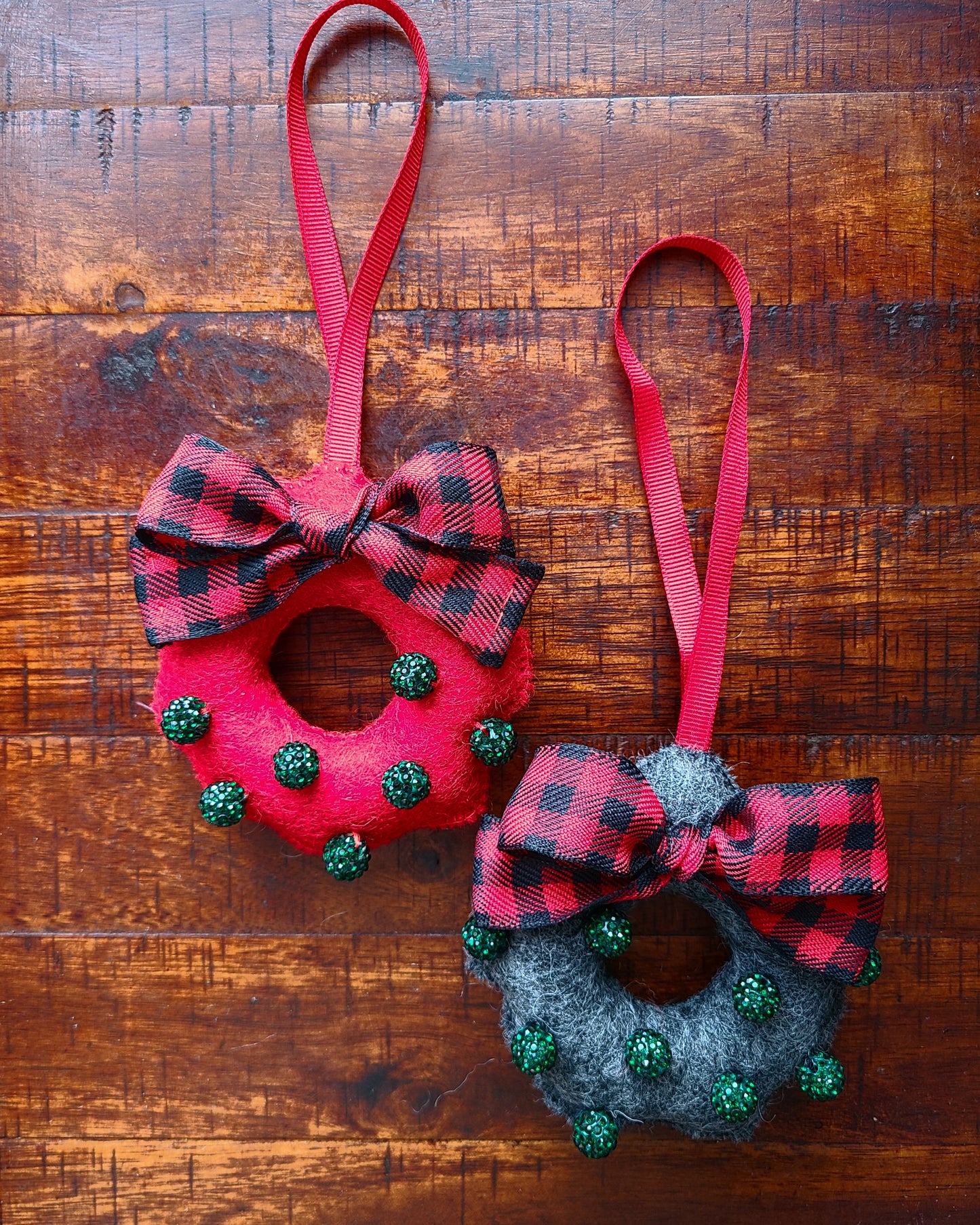 Handmade Wool Felt Wreath Ornament