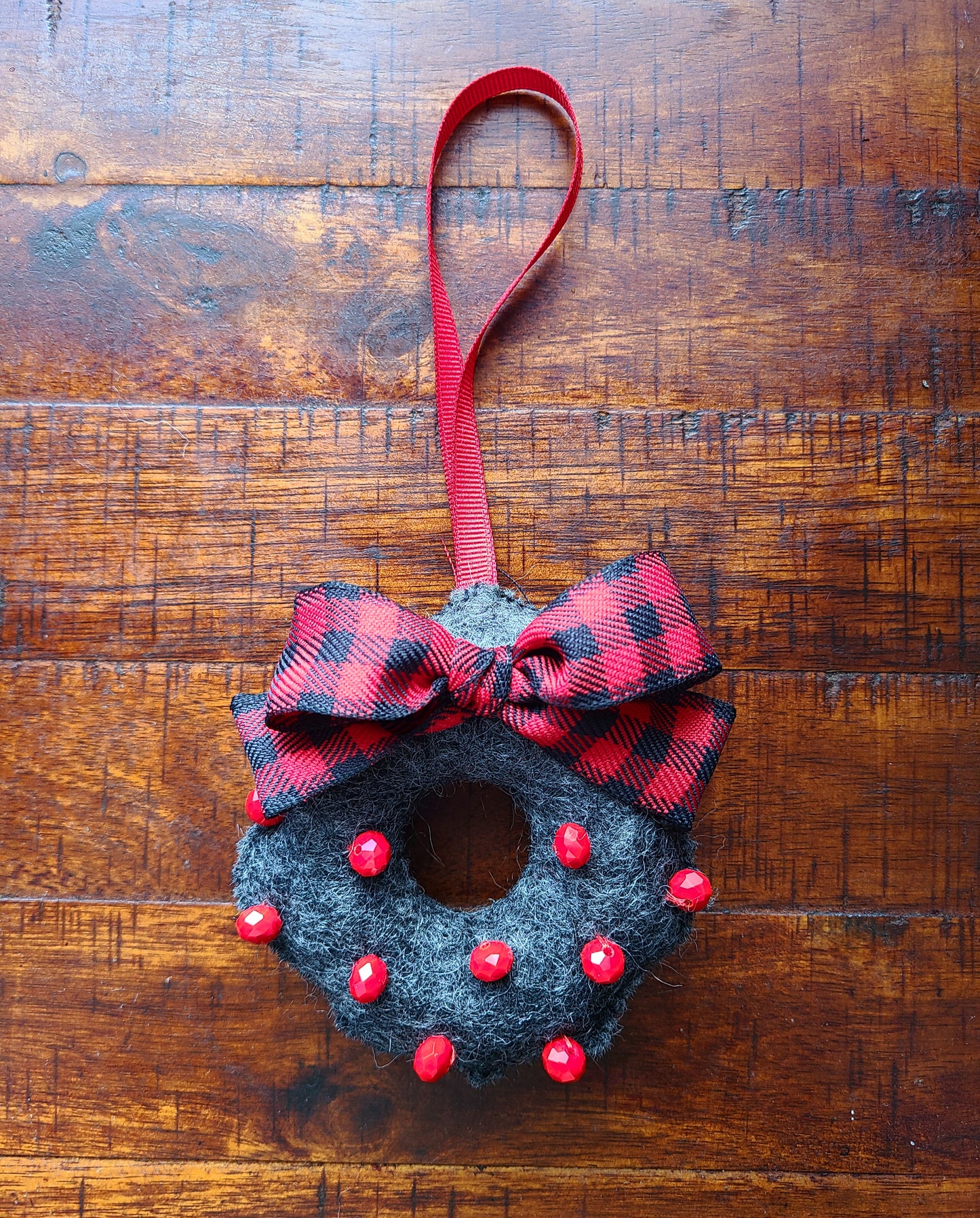 Handmade Wool Felt Wreath Ornament