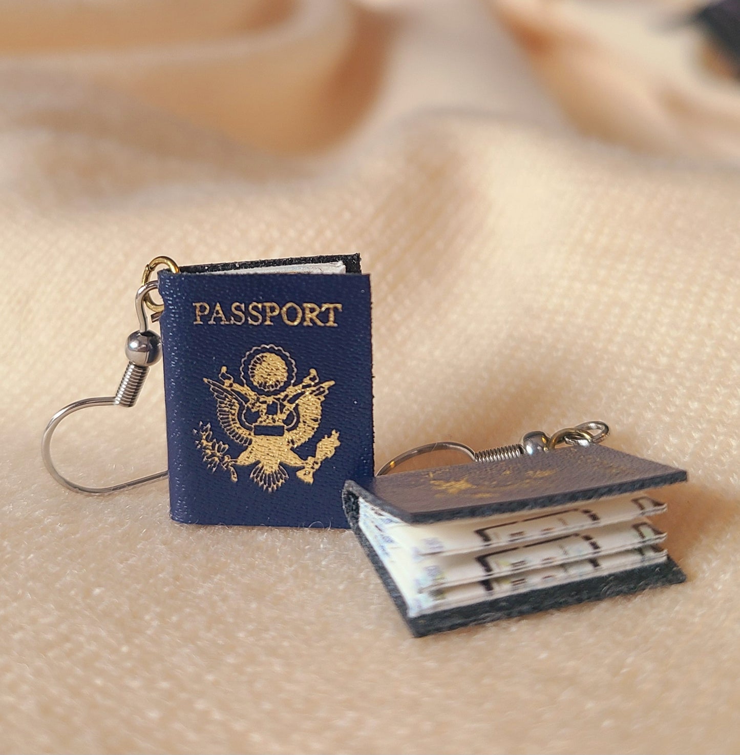 US passport earrings