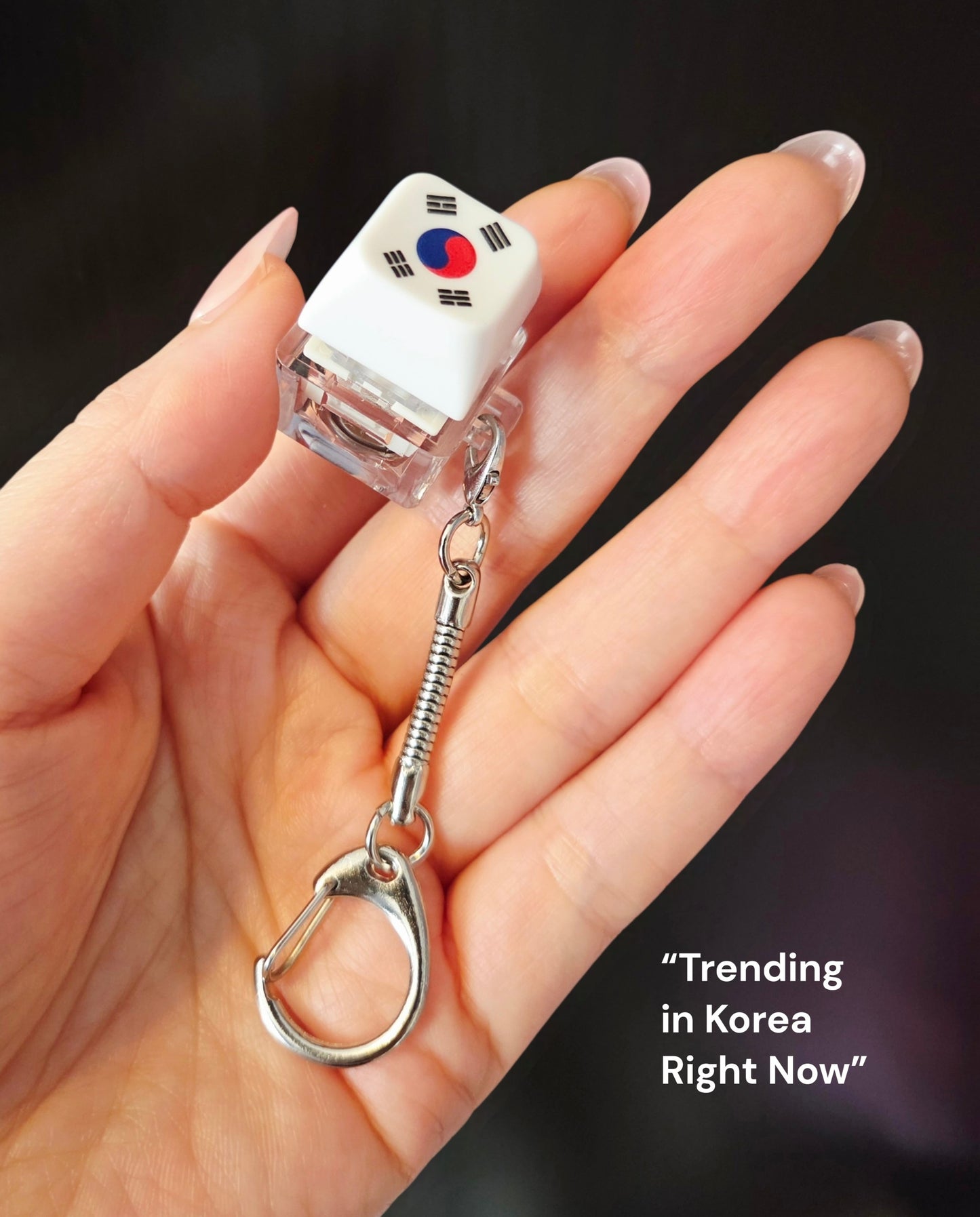 Korean Flag, Taegeuk Keyboard Keycap LED Light Keychain