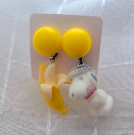 Banana and Snoopy Earrings