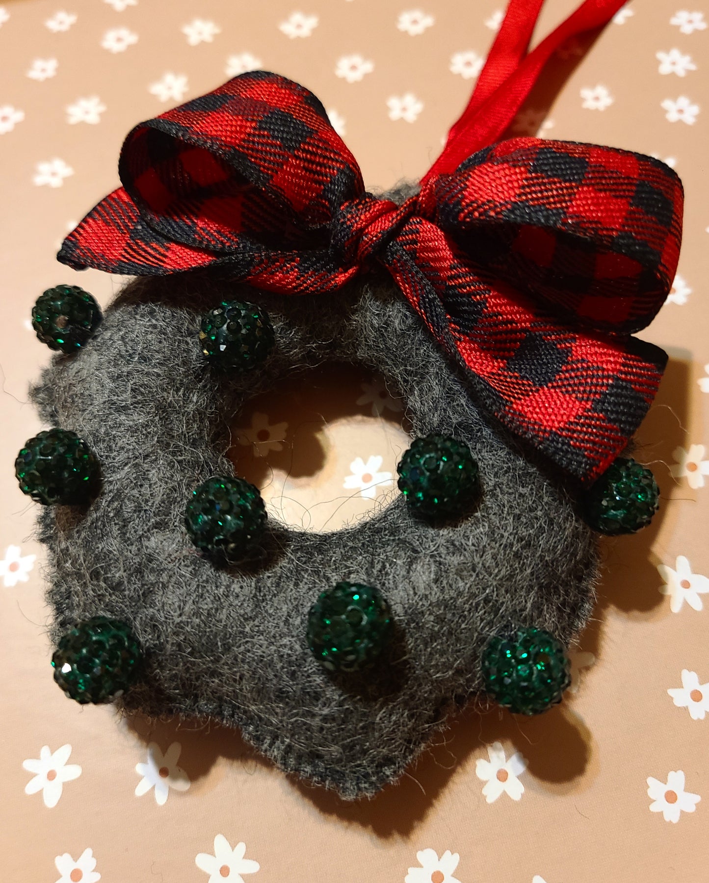 Handmade Wool Felt Wreath Ornament
