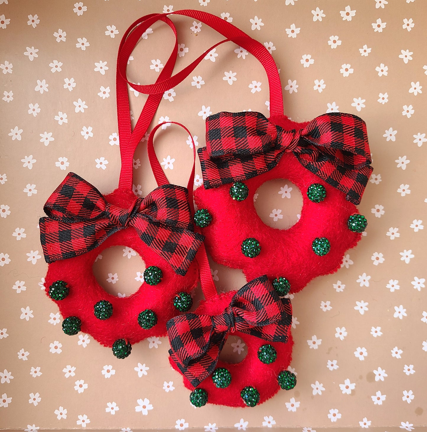 Handmade Wool Felt Wreath Ornament