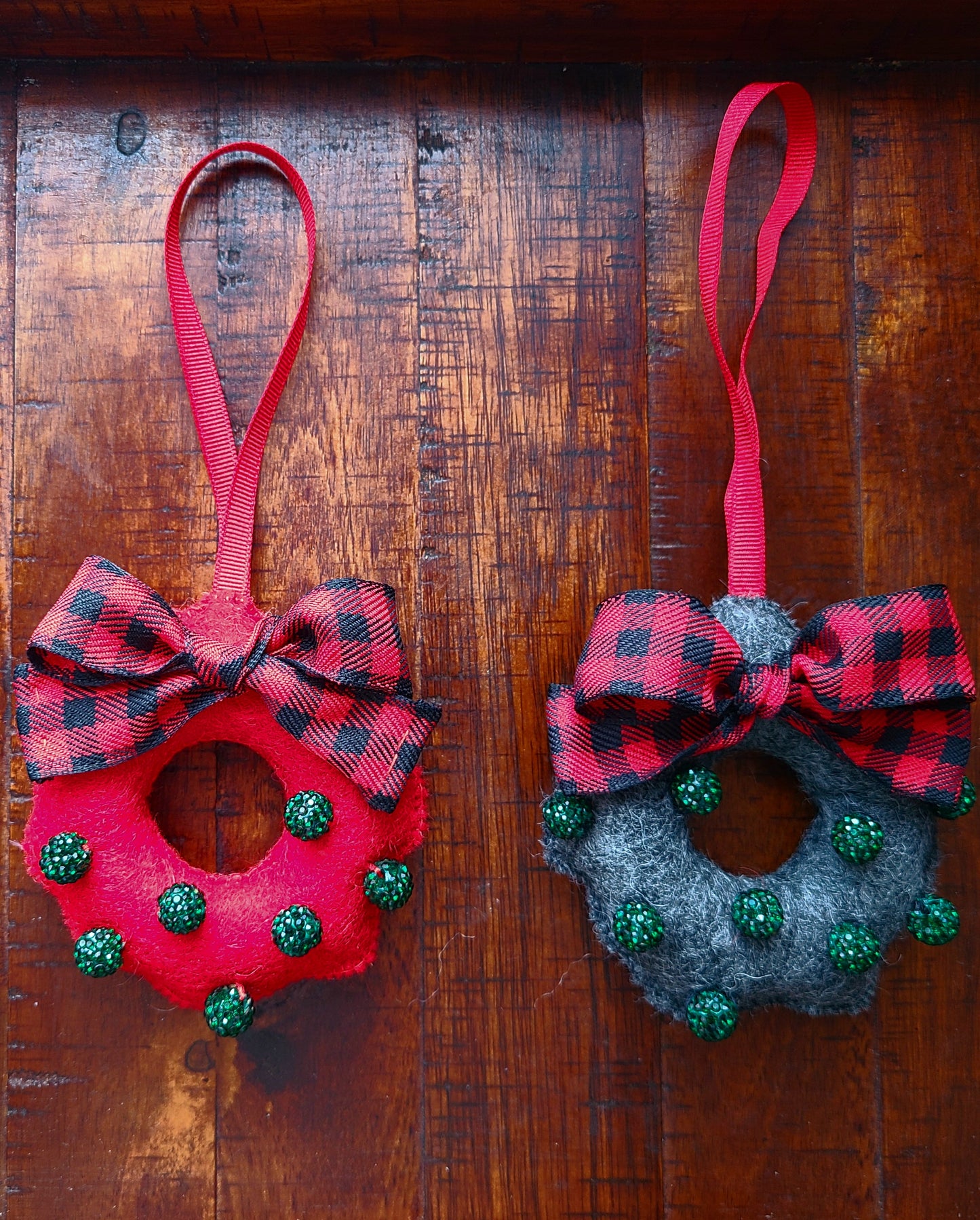Handmade Wool Felt Wreath Ornament