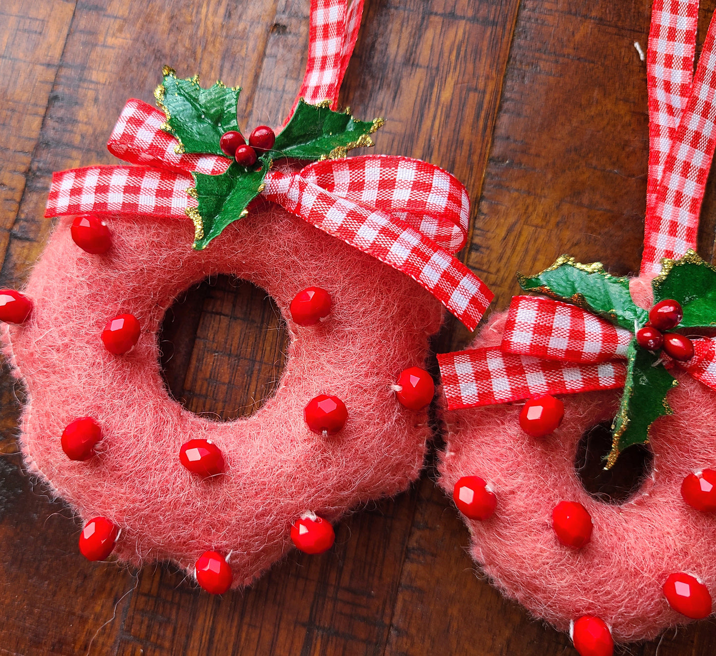 Handmade Wool Felt Wreath Christmas Ornament
