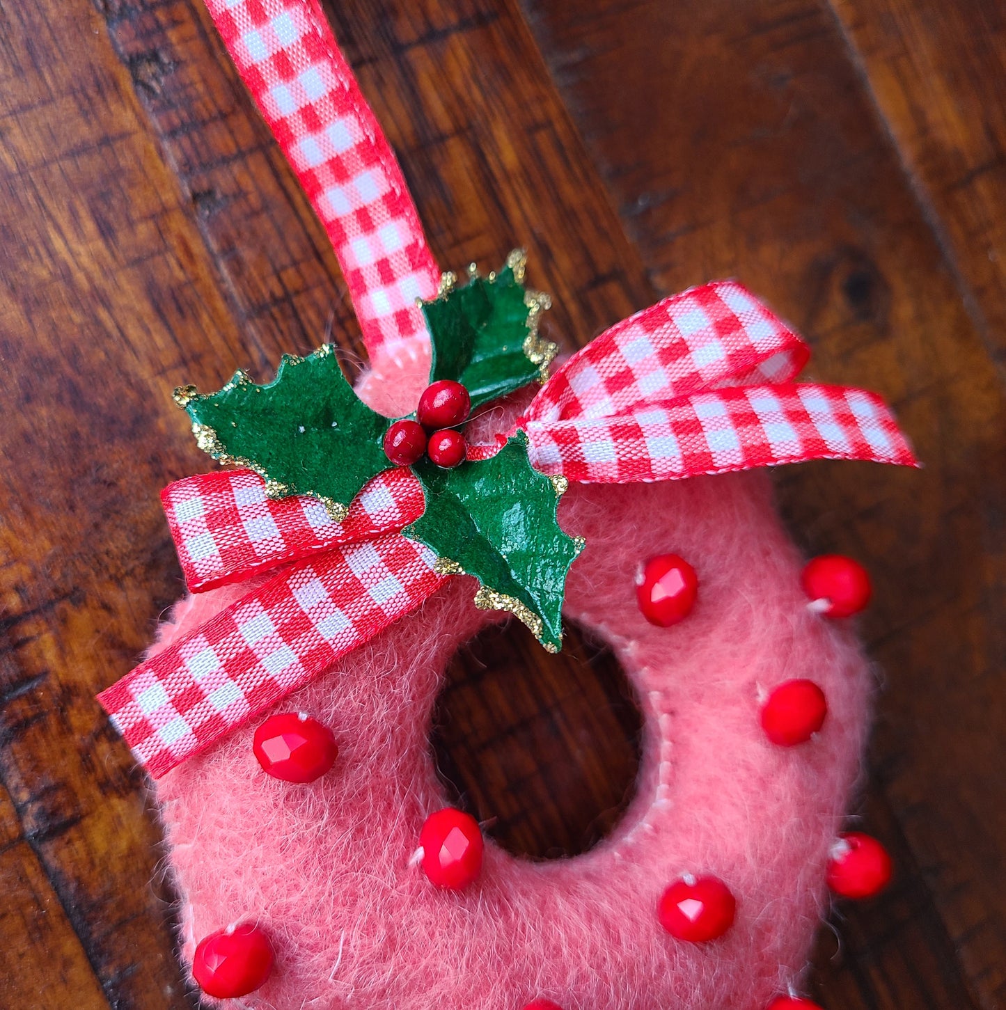 Handmade Wool Felt Wreath Christmas Ornament