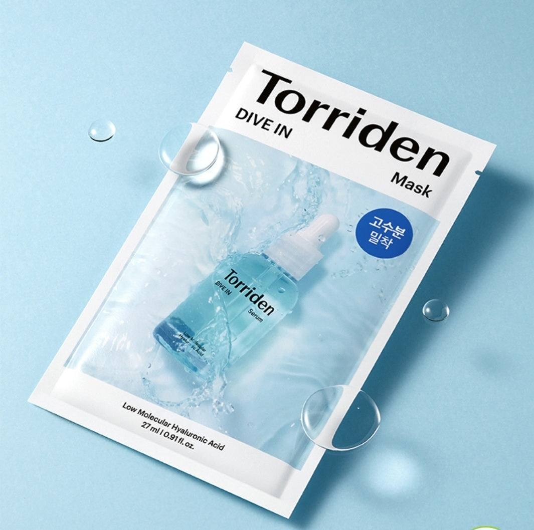 Torriden Dive in low Molecular Hyaluronic acid Mask Sheet X 10 ea