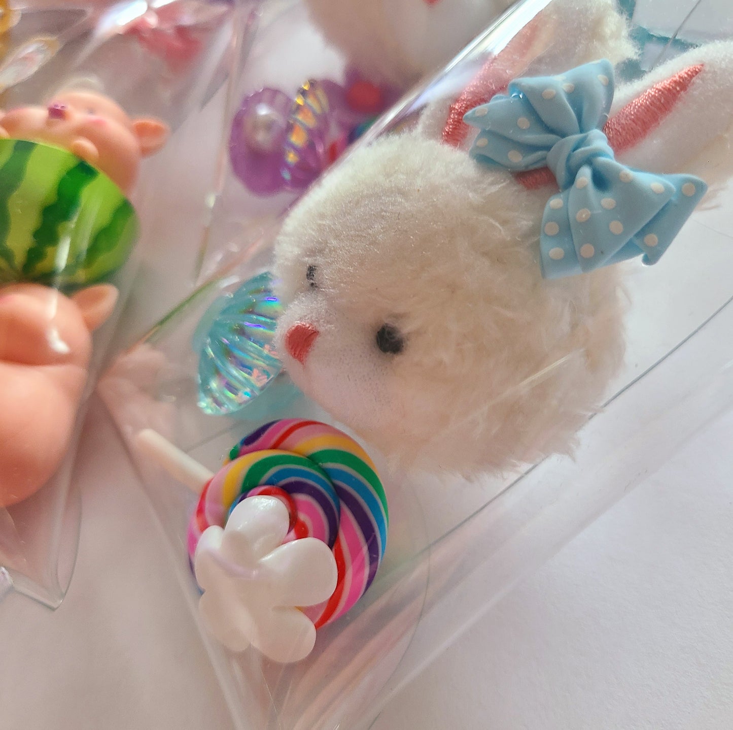 Clear Bag With Cuties Keychain Charm