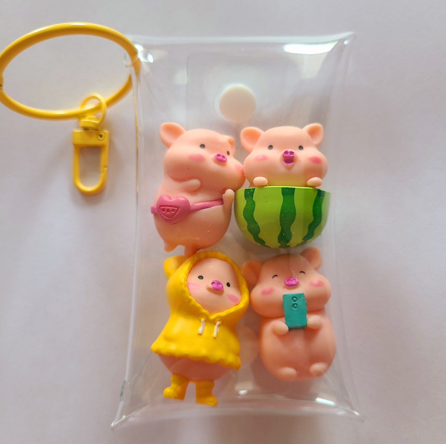 Clear Bag With Cuties Keychain Charm