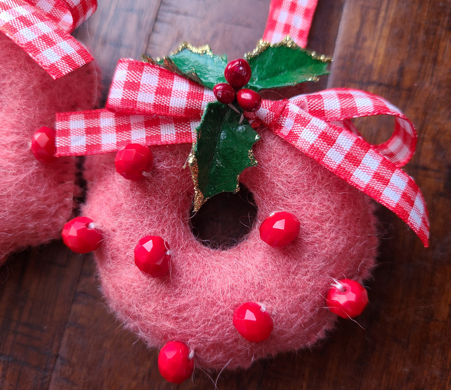 Handmade Wool Felt Wreath Christmas Ornament