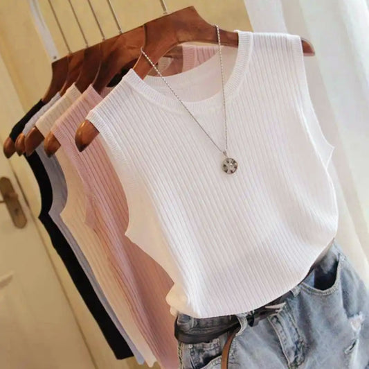 Sleeveless Kint Tank Top