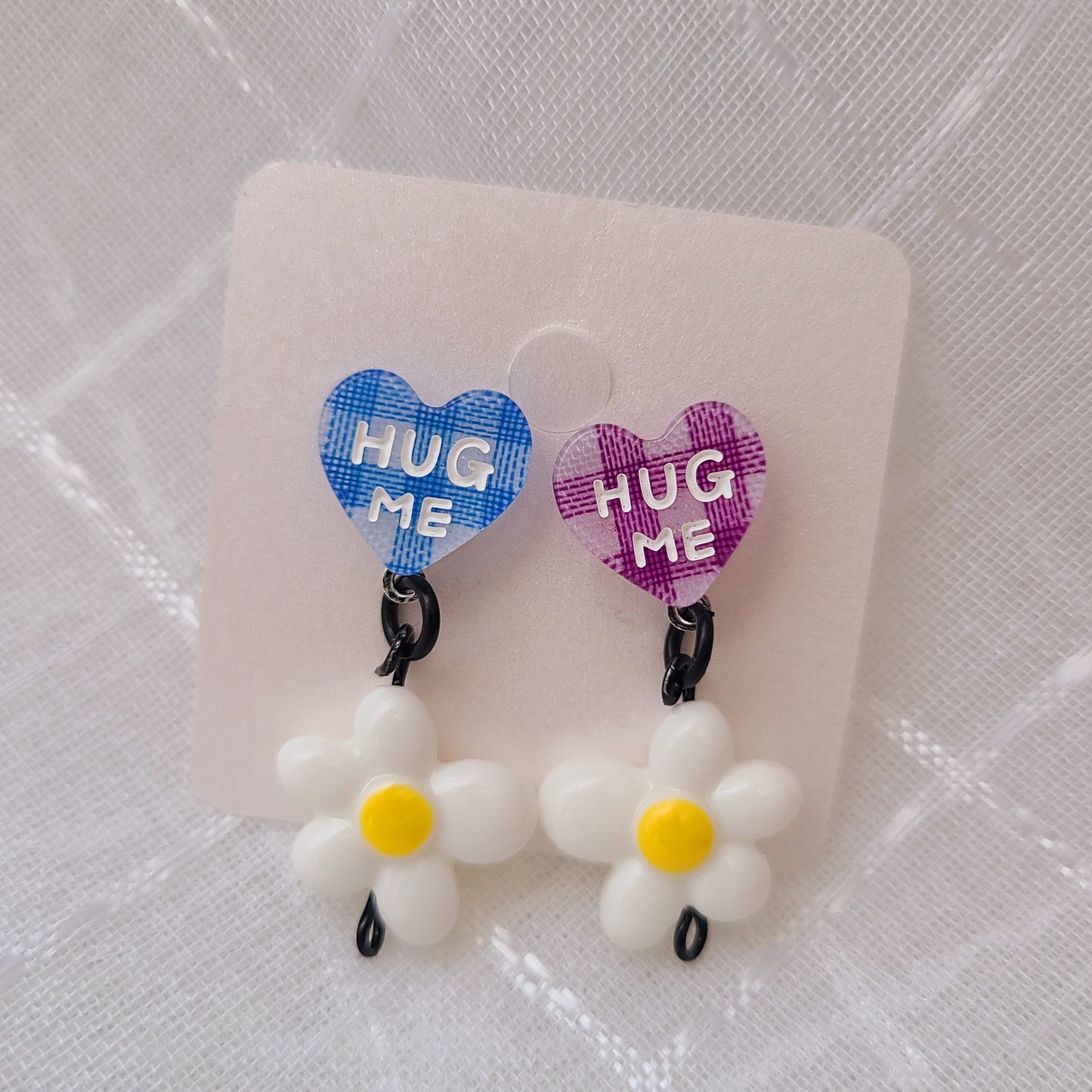 Hug Me Heart Flower Earrings