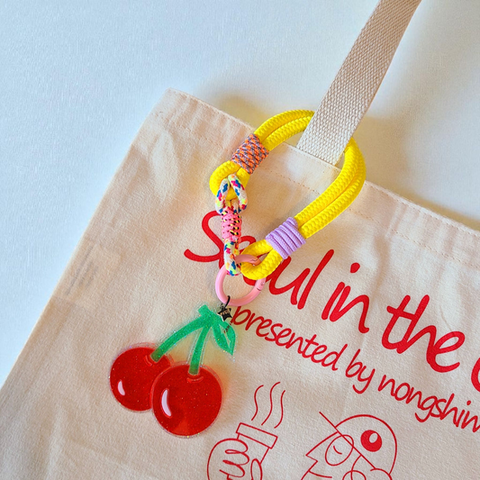 Cherry With Rope Charm Korean Keychain