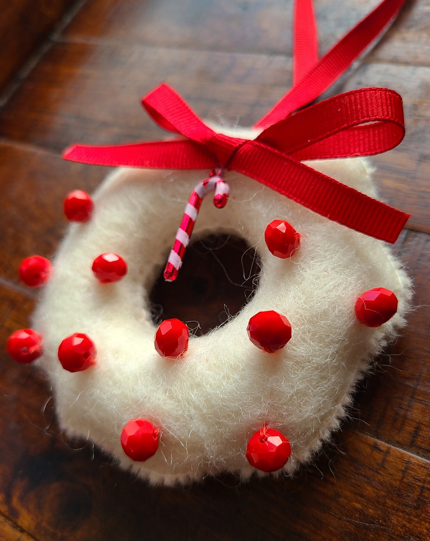Handmade Wool Felt Christmas Wreath Ornament