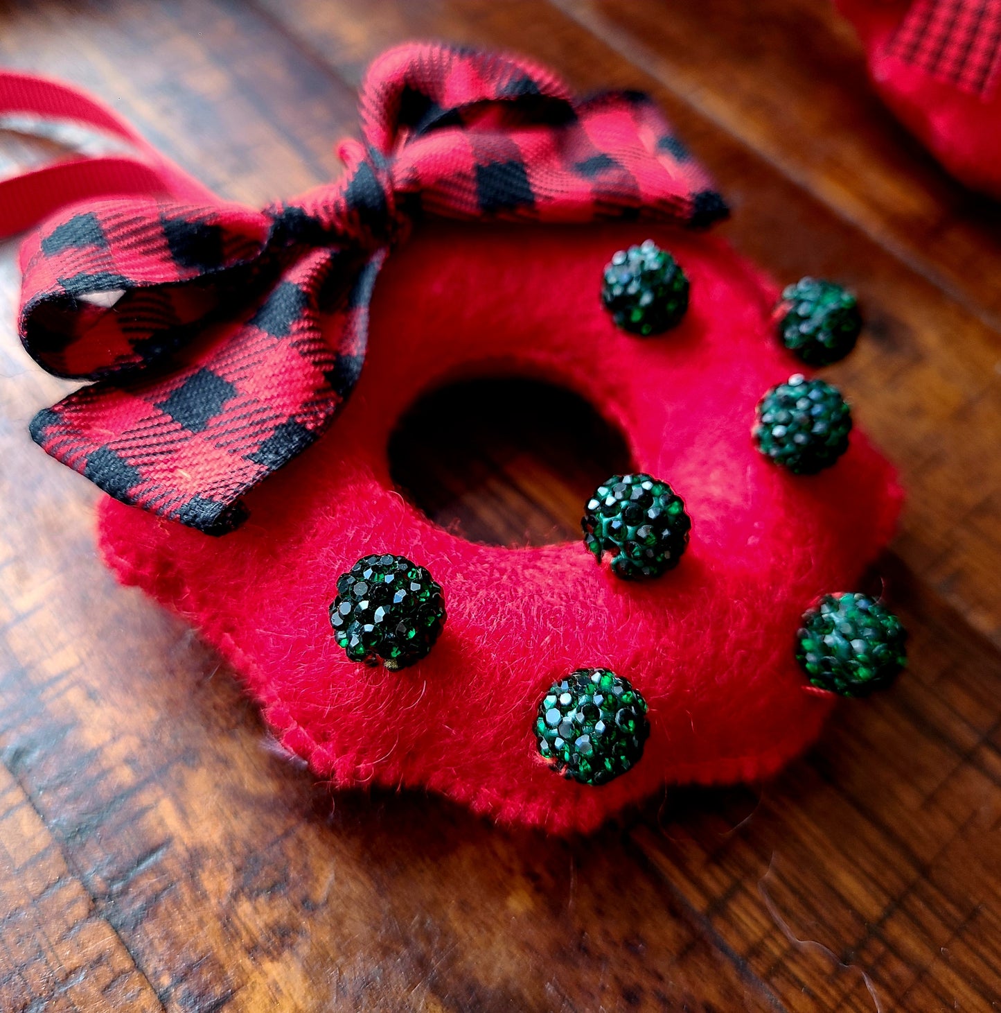 Handmade Wool Felt Wreath Ornament