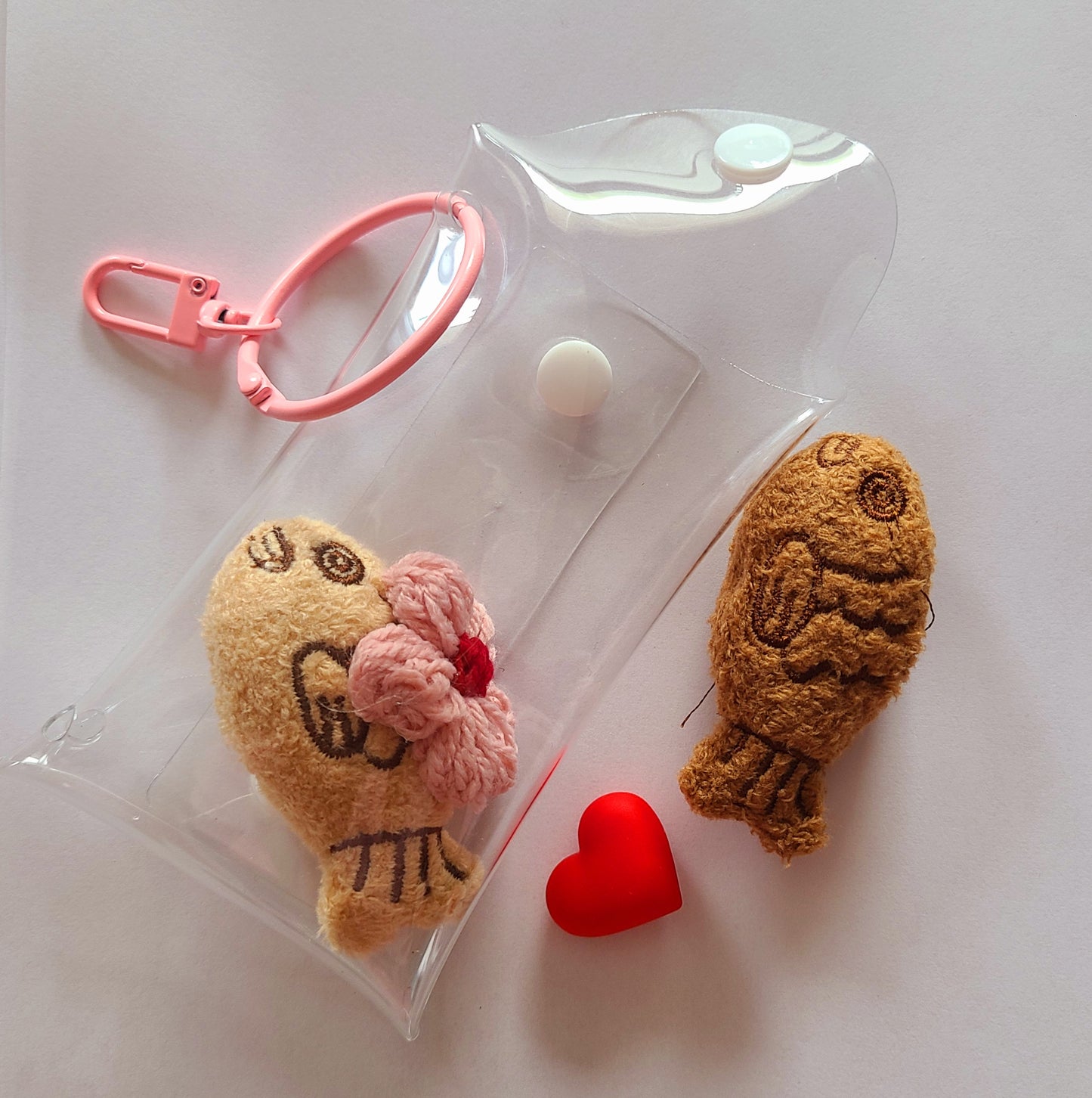 Clear Bag With Cuties Keychain Charm