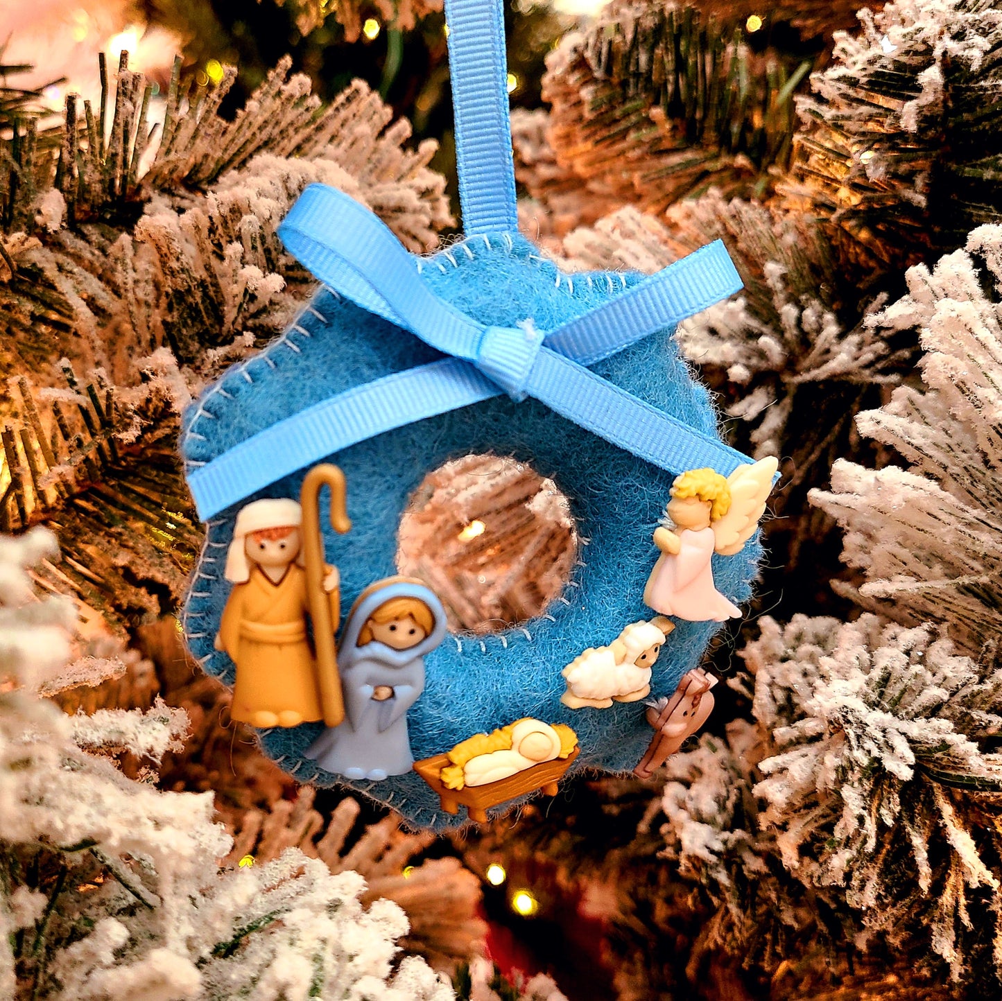 Handmade Wool Felt Wreath Christmas Ornament