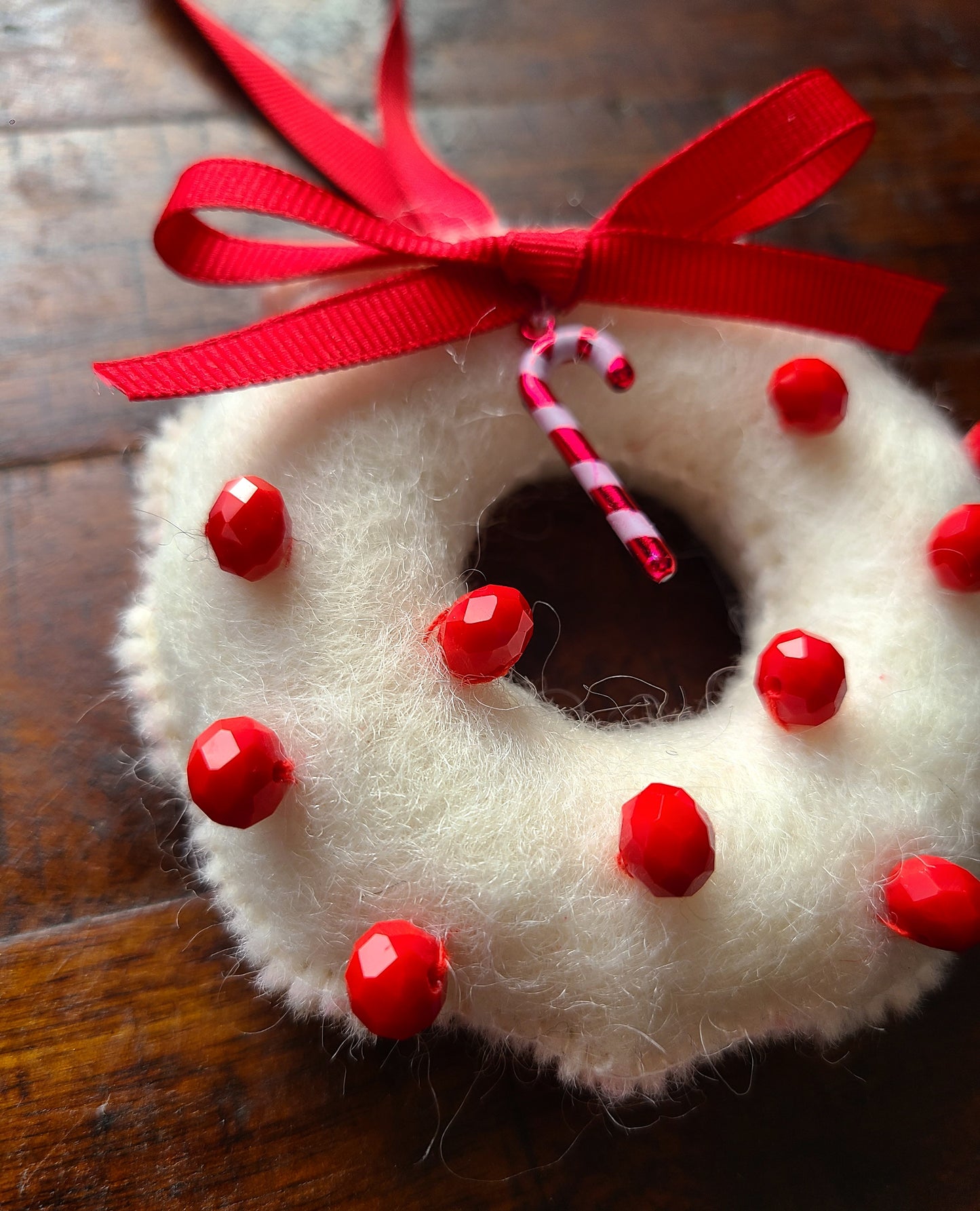 Handmade Wool Felt Christmas Wreath Ornament
