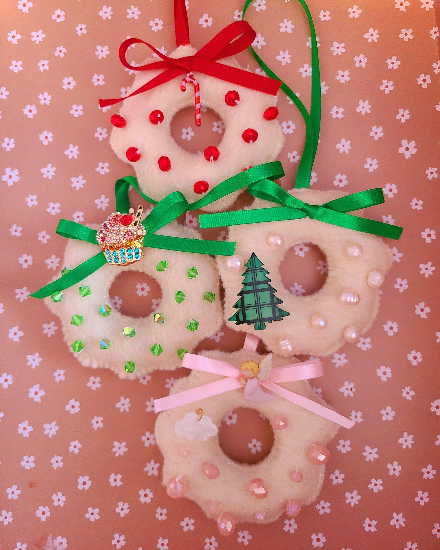 Handmade Wool Felt Wreath Christmas Ornament