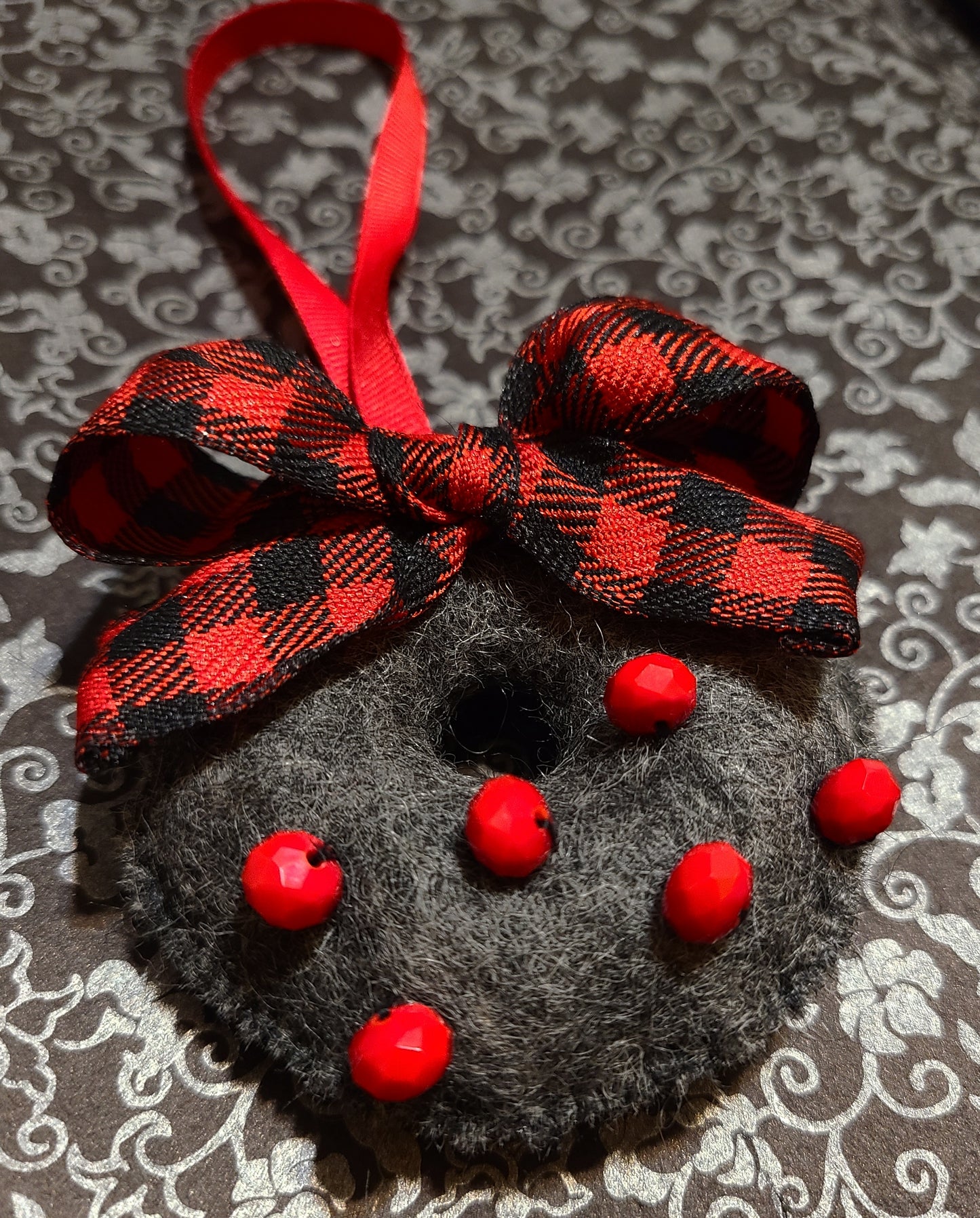 Handmade Wool Felt Wreath Ornament