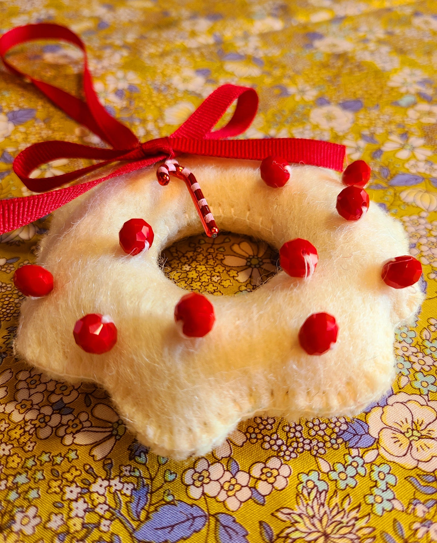 Handmade Wool Felt Christmas Wreath Ornament