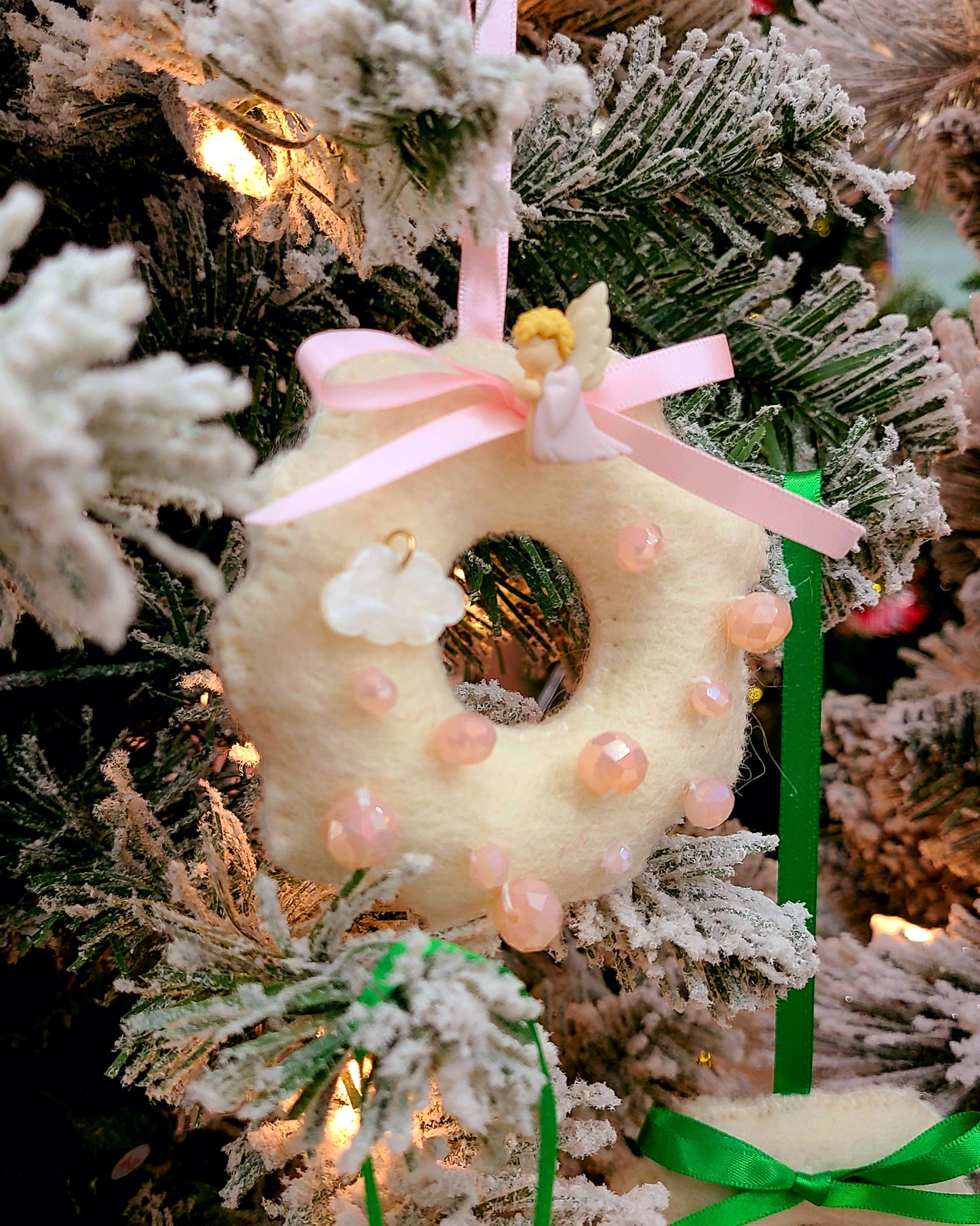 Handmade Wool Felt Christmas Wreath Ornament