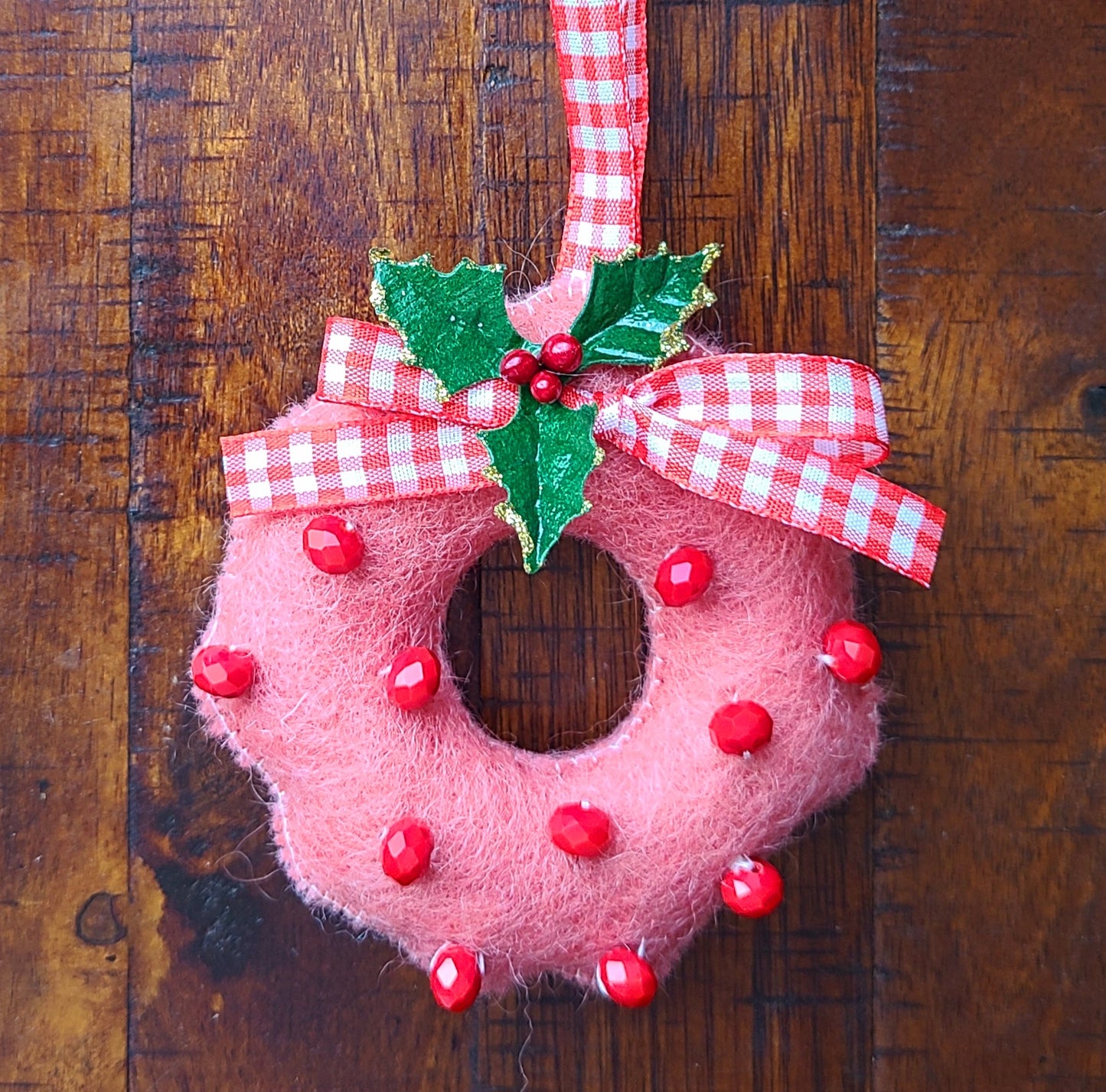 Handmade Wool Felt Wreath Christmas Ornament