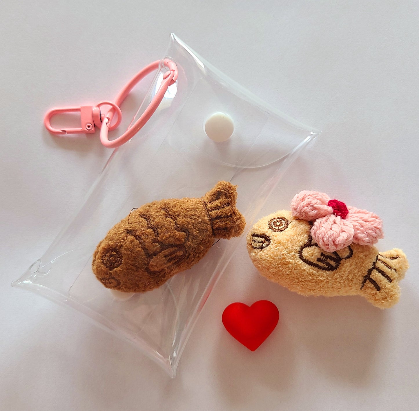 Clear Bag With Cuties Keychain Charm