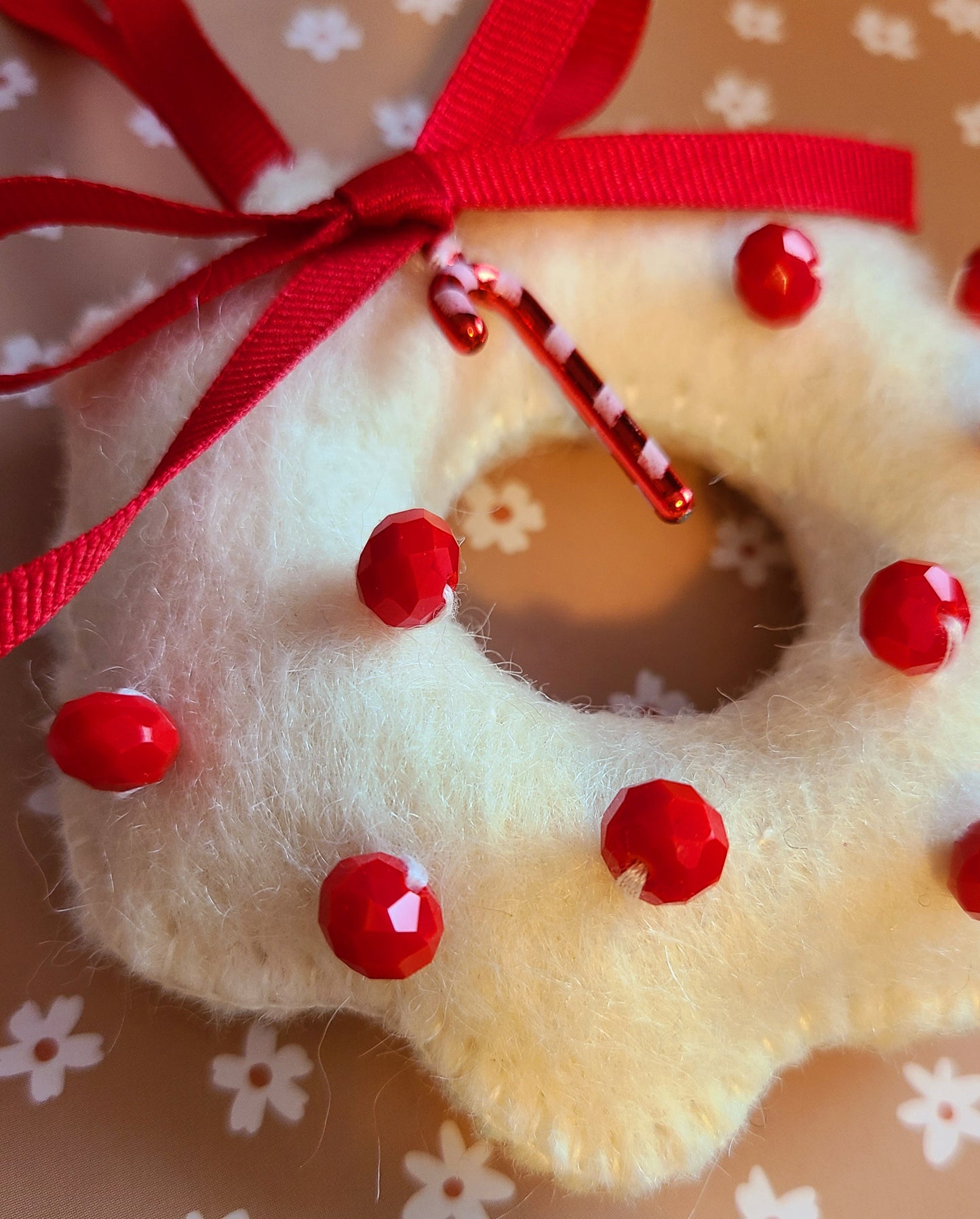 Handmade Wool Felt Christmas Wreath Ornament