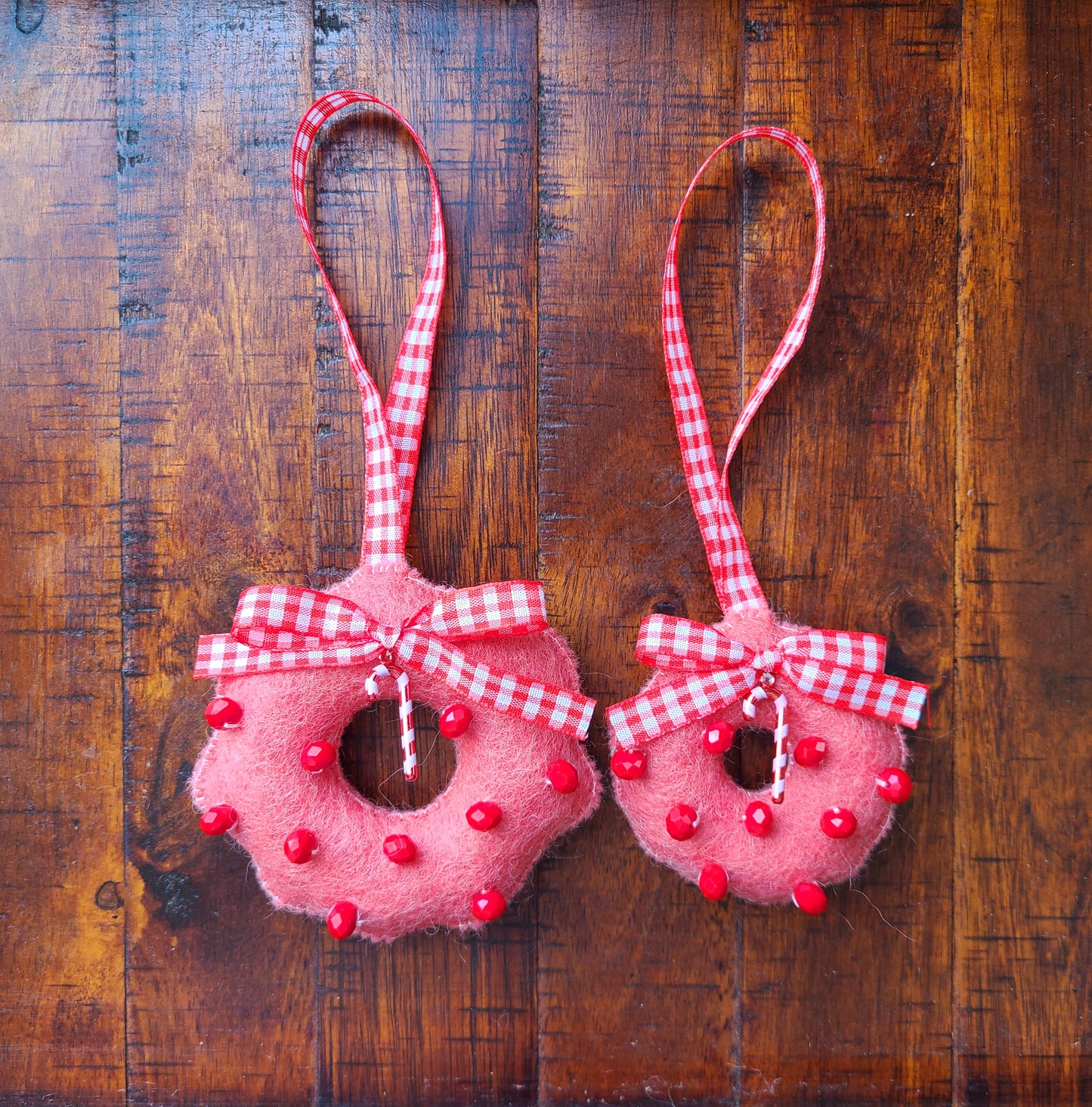 Handmade Wool Felt Wreath Christmas Ornament