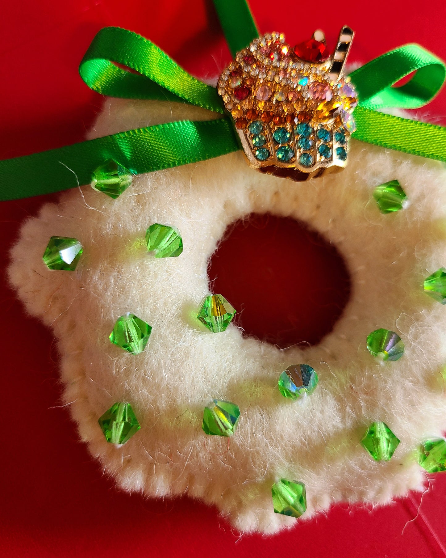 Handmade Wool Felt Christmas Wreath Ornament