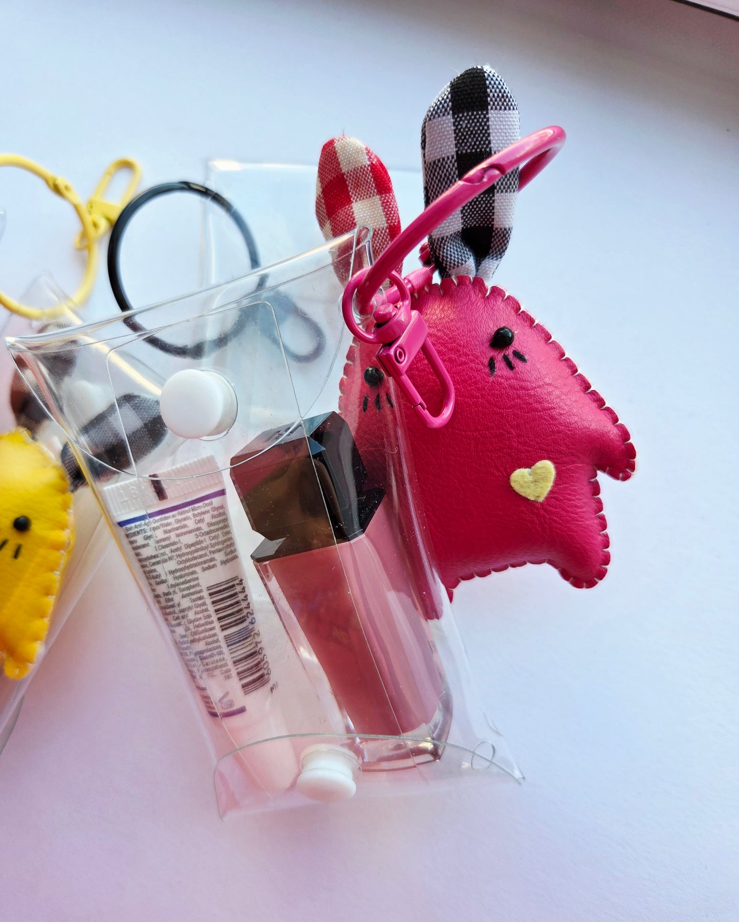Clear Bag with Cutie Keychain Charm