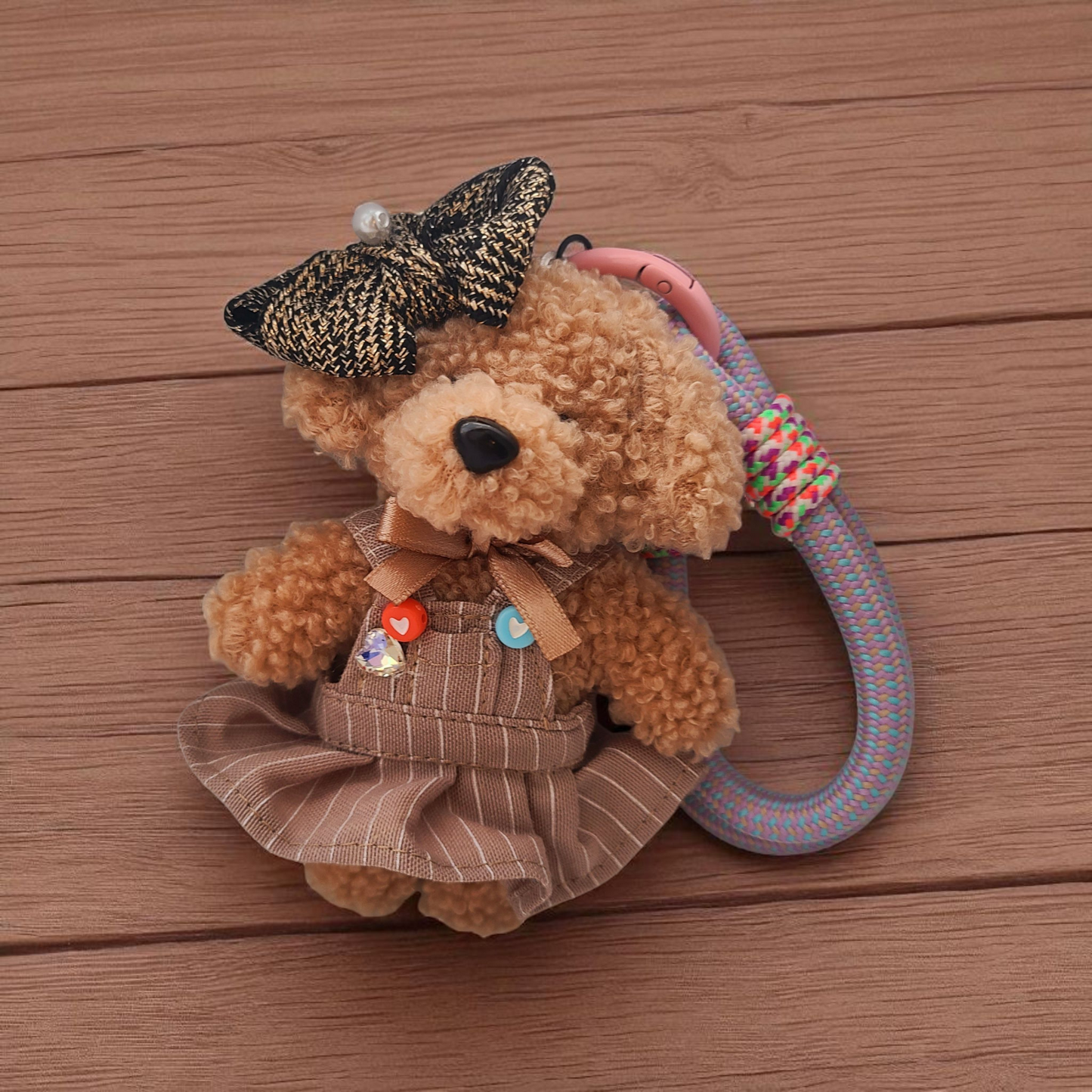 Poodle Plush with Rope Bag Charm Keychain