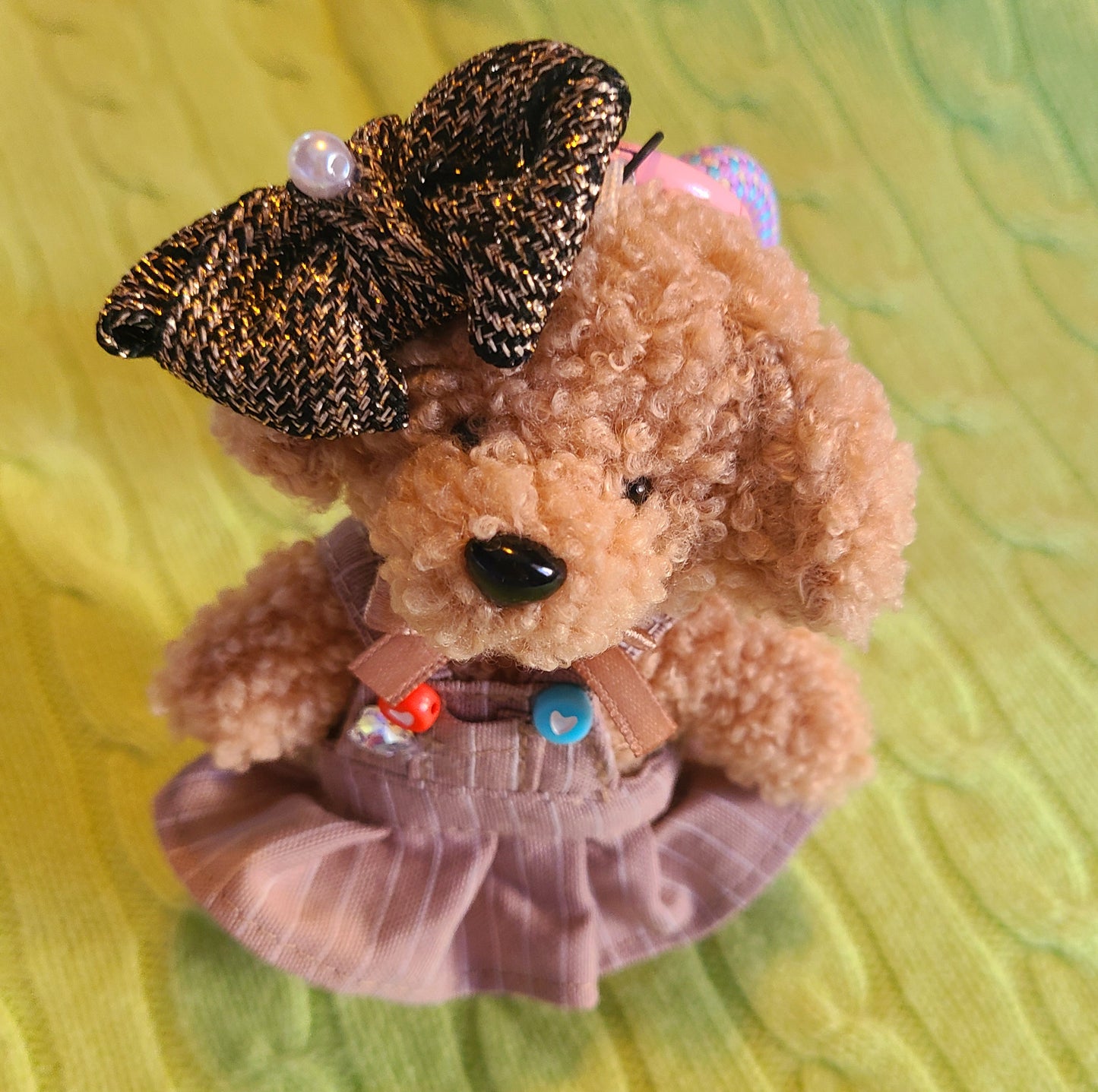 Poodle Plush with Rope Bag Charm Keychain