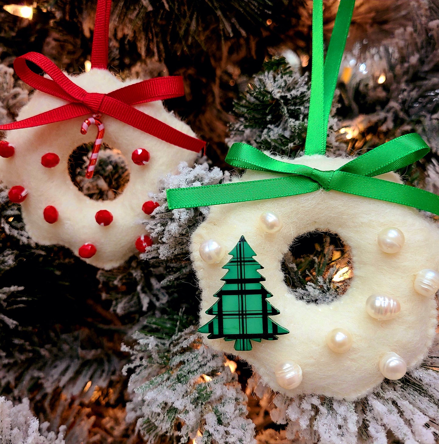 Handmade Wool Felt Christmas Wreath Ornament
