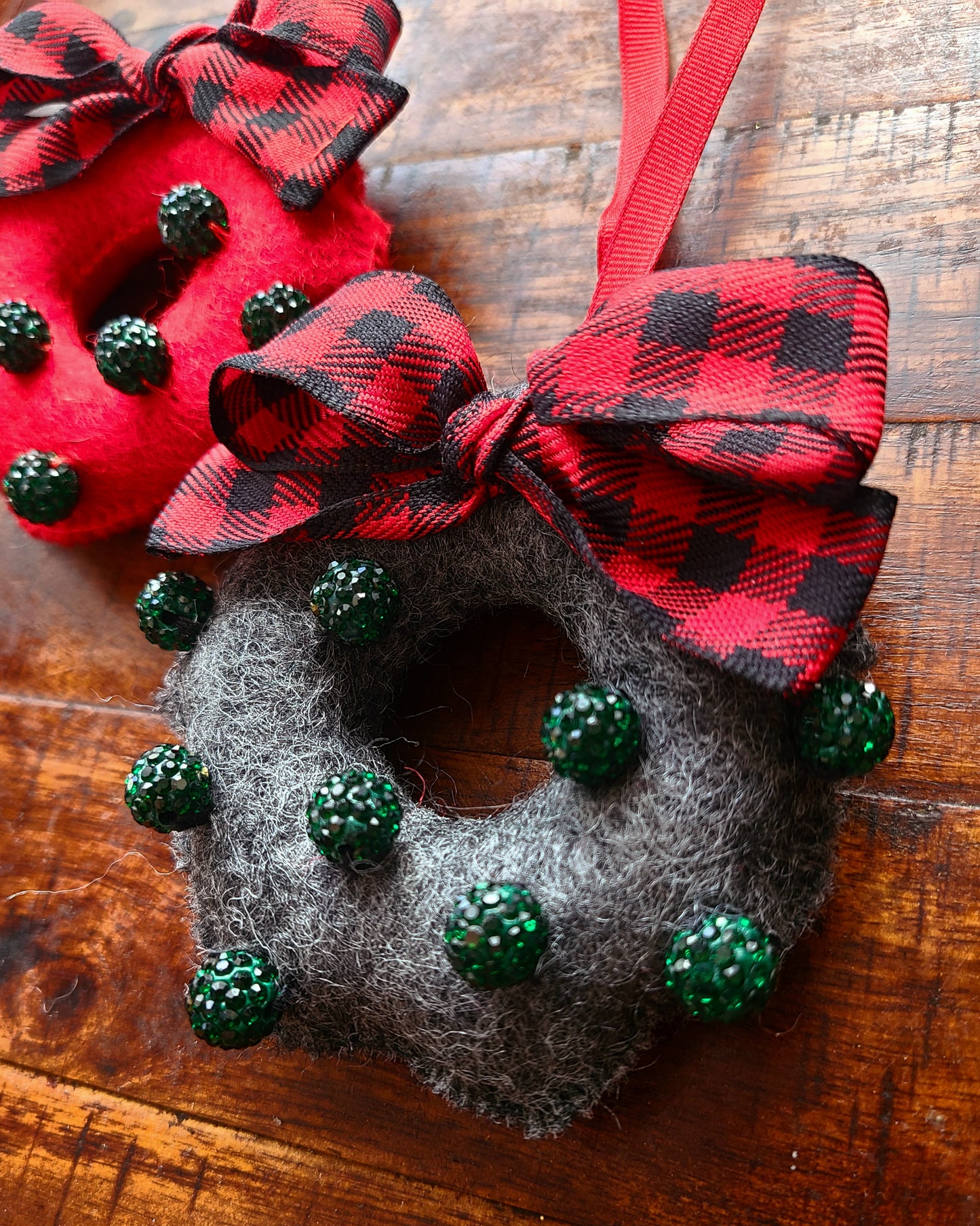 Handmade Wool Felt Wreath Ornament